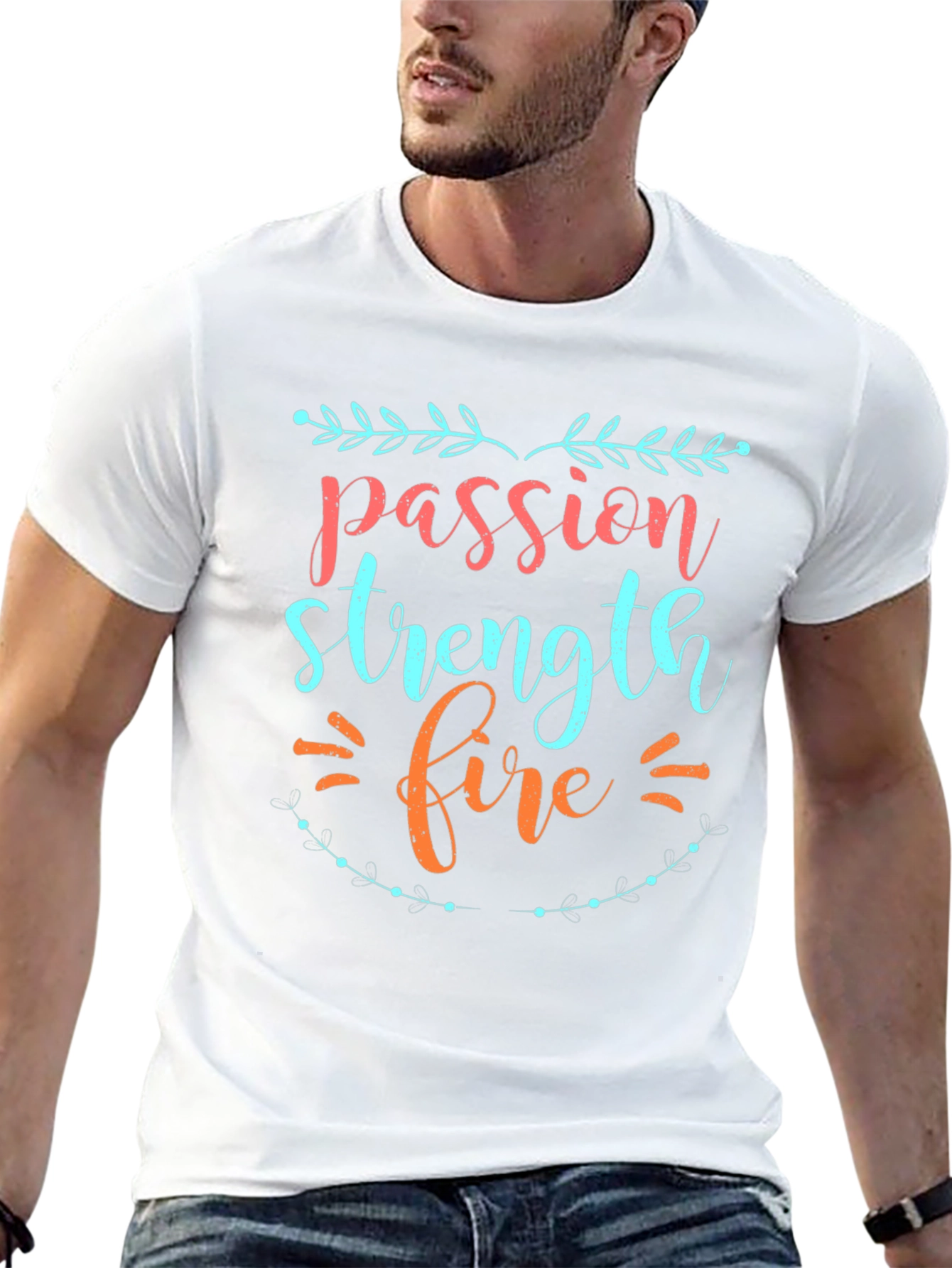 Passion Strength Fire Graphic Tee - Mens