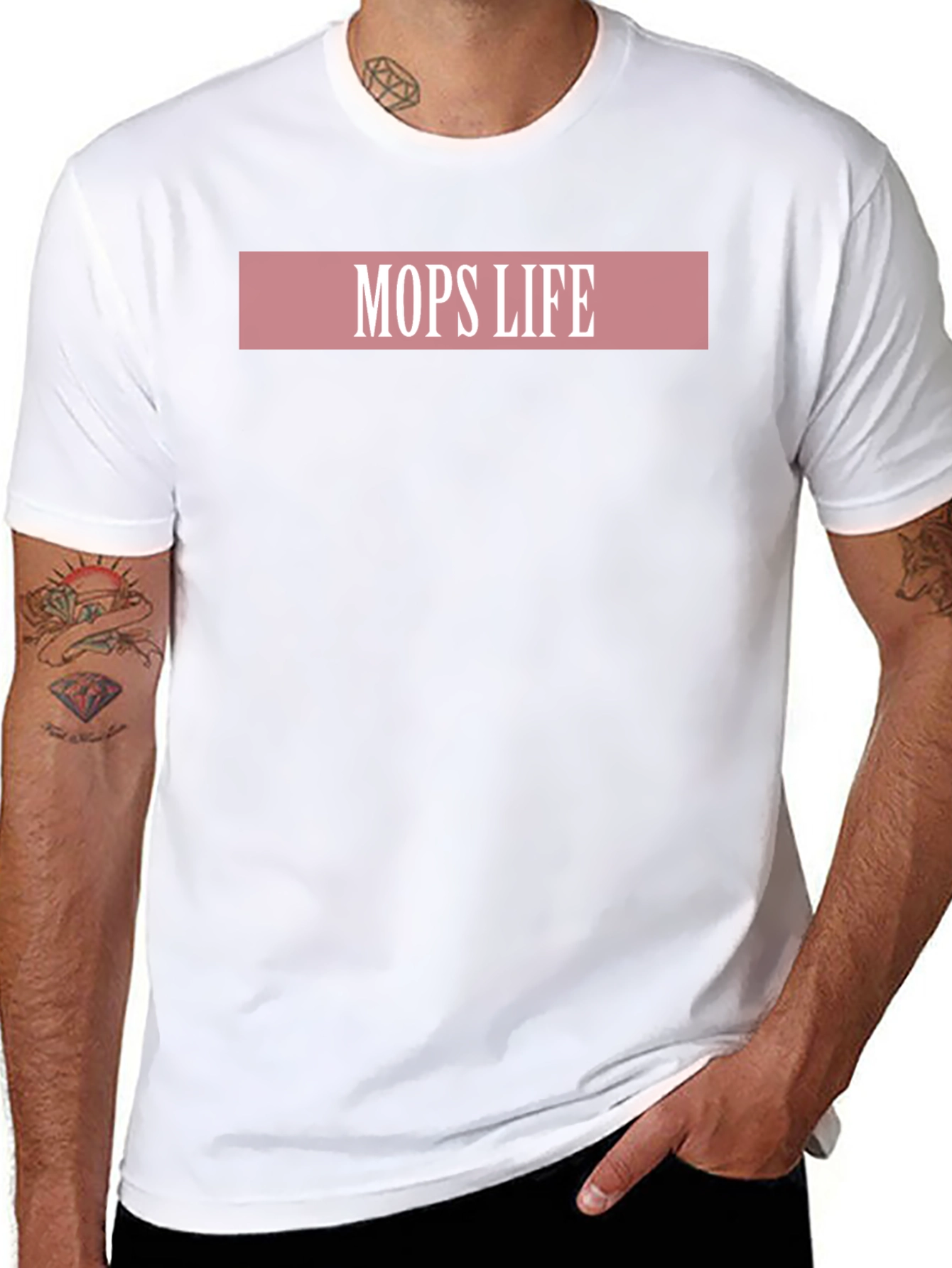 MOPS LIFE Graphic Tee - Stylish Black T-Shirt