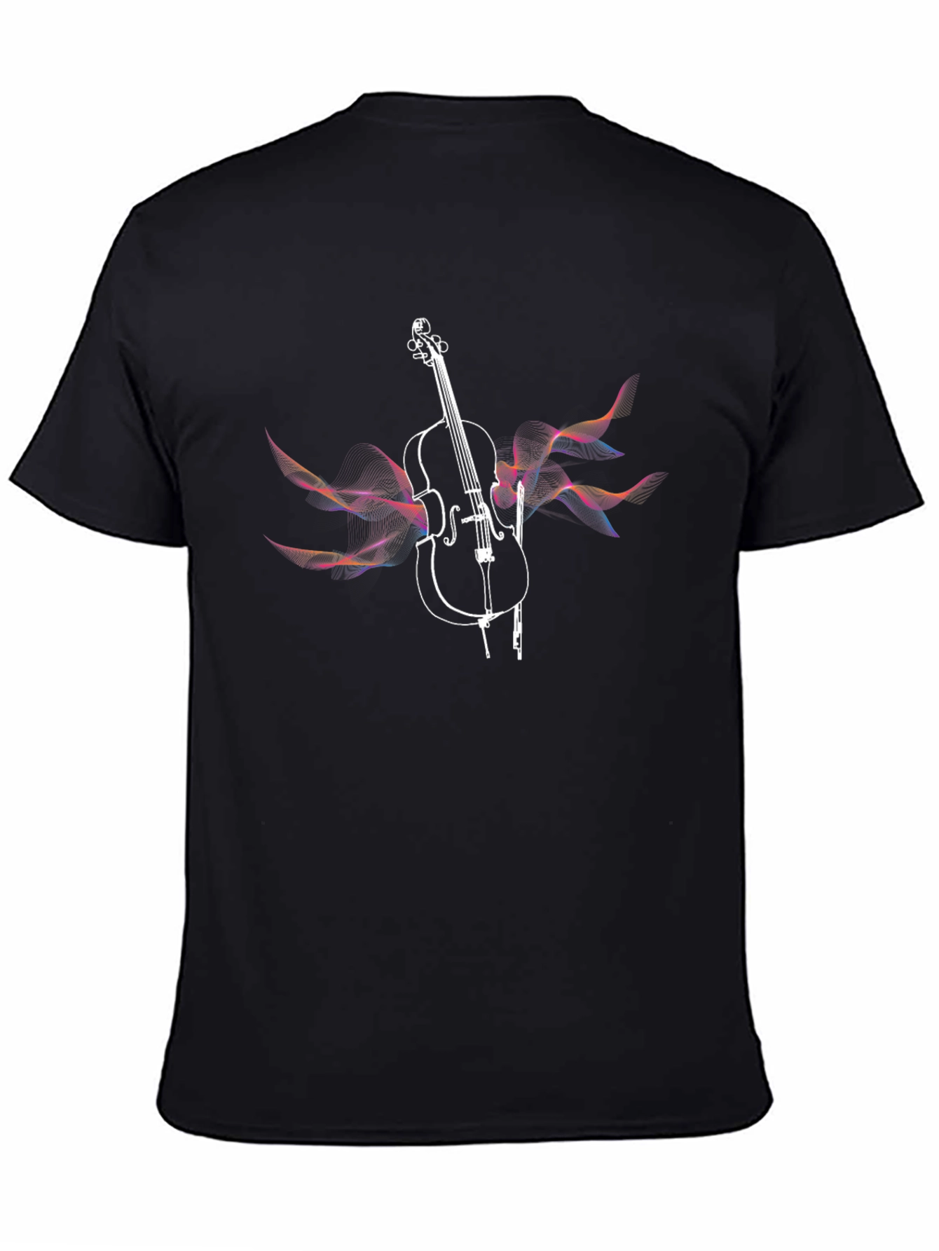 Musical Cello Graphic Tee - Black Cotton Comfort