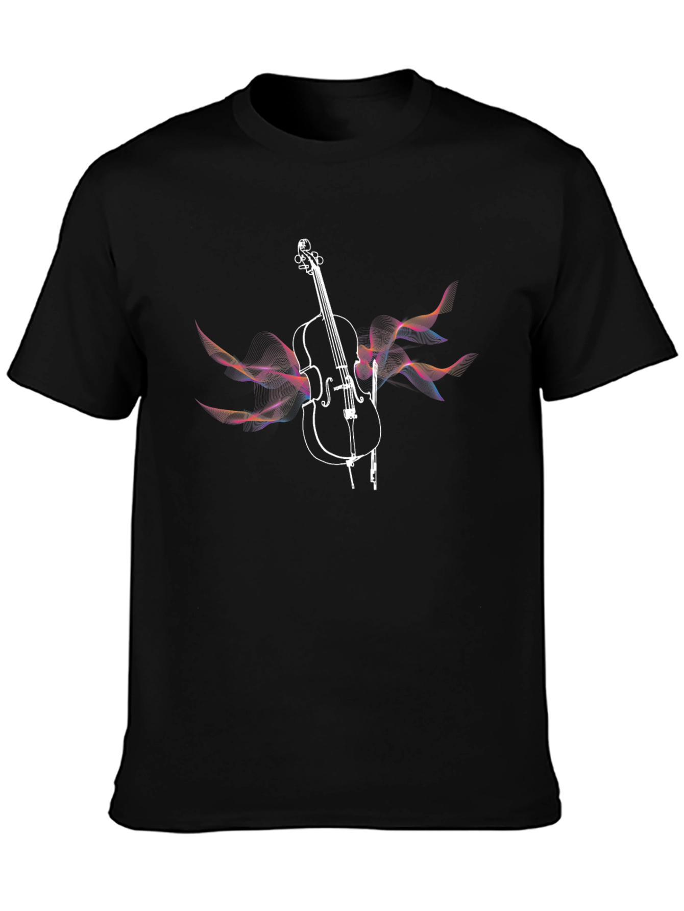 Musical Cello Graphic Tee - Black Cotton Comfort