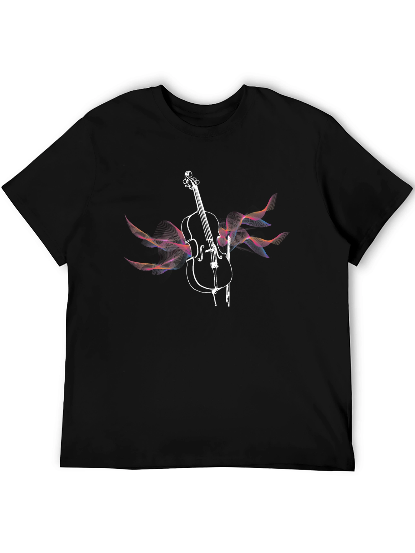 Musical Cello Graphic Tee - Black Cotton Comfort