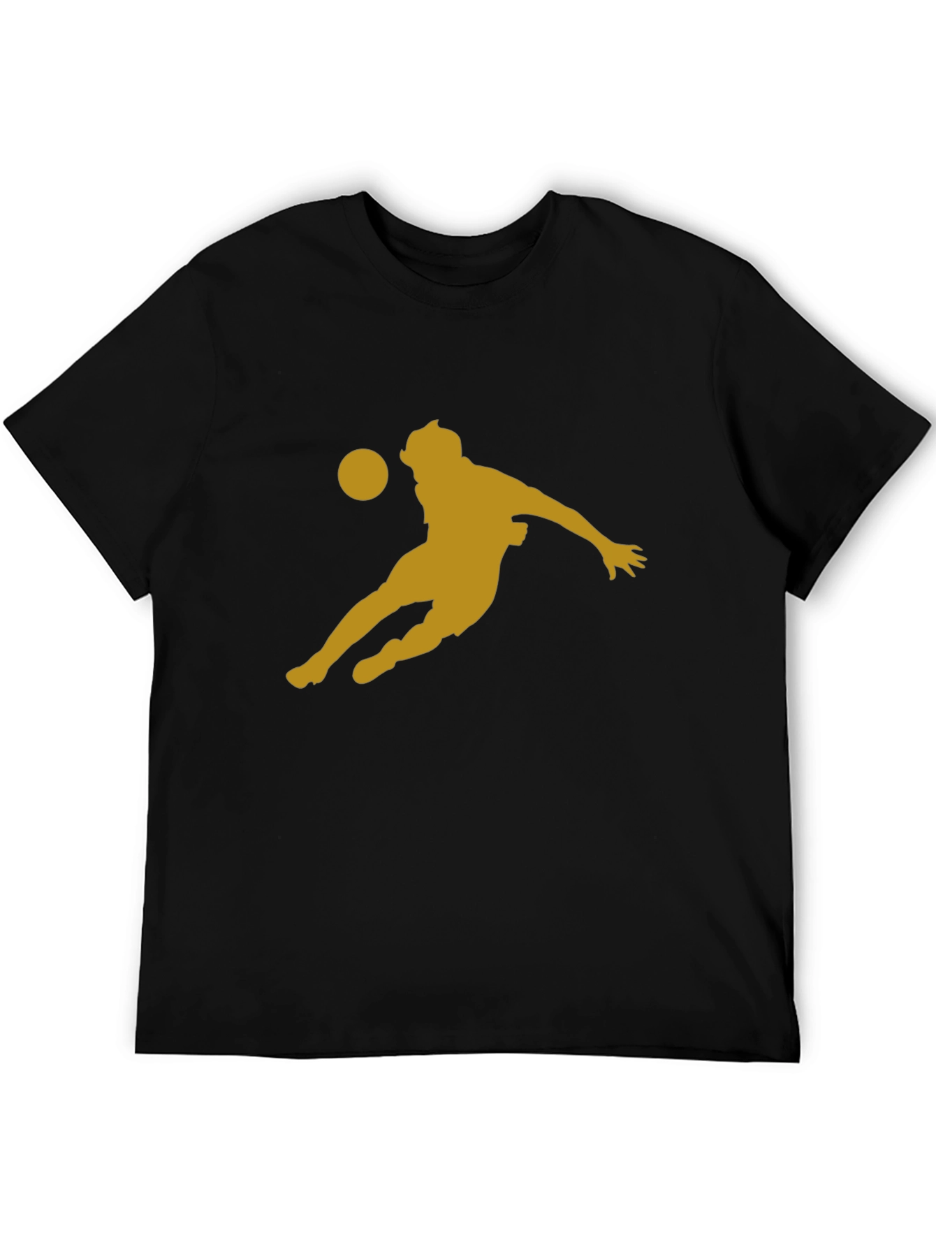 Soccer Player Graphic Tee - Black Cotton Blend