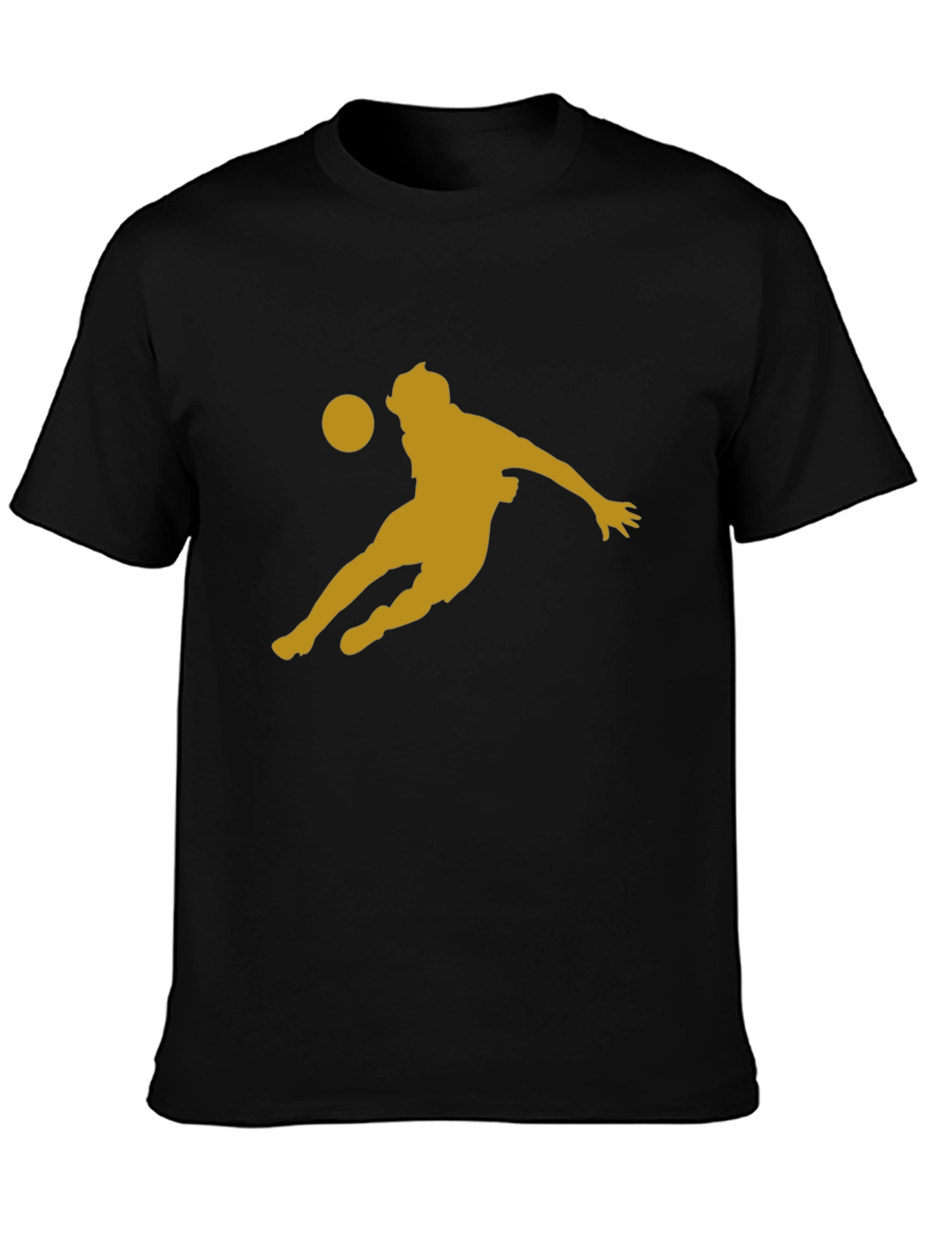 Soccer Player Graphic Tee - Black Cotton Blend