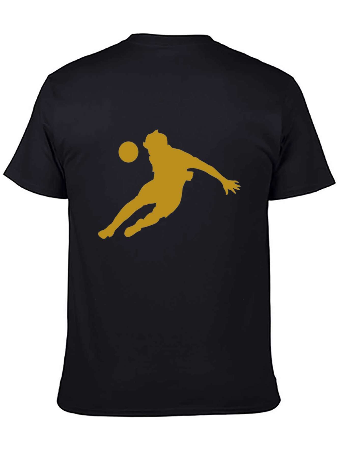 Soccer Player Graphic Tee - Black Cotton Blend