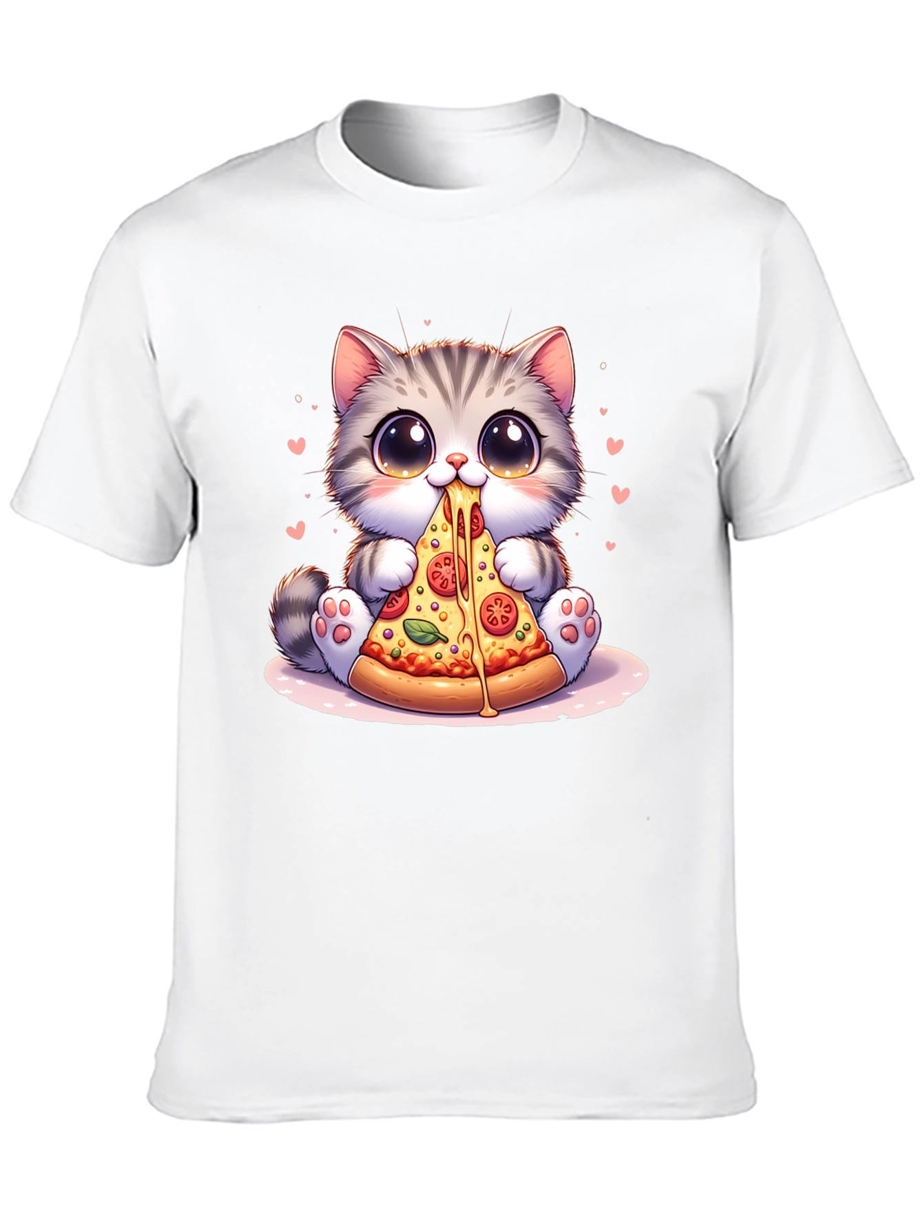 Cute Cat Pizza Lover T-Shirt - Unisex Design