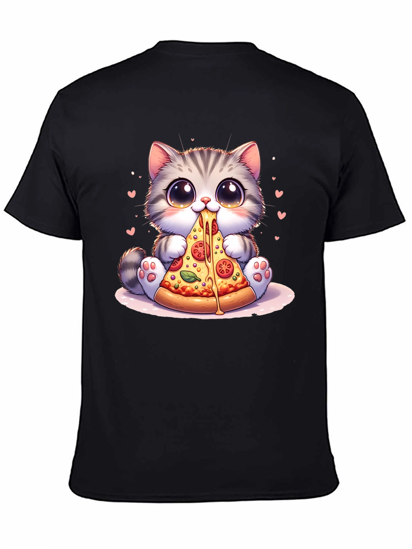 Cute Cat Pizza Lover T-Shirt - Unisex Design
