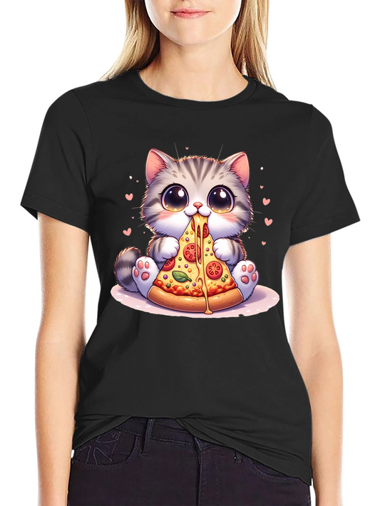 Cute Cat Pizza Lover T-Shirt - Unisex Design
