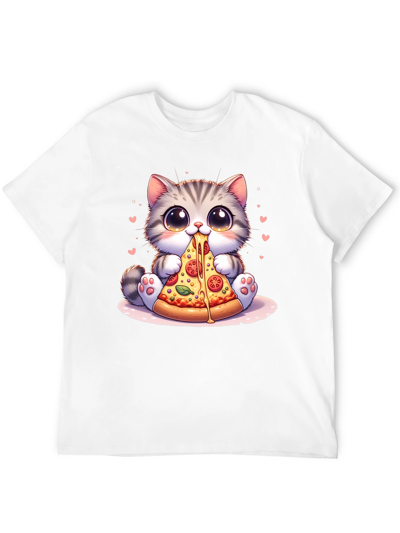 Cute Cat Pizza Lover T-Shirt - Unisex Design