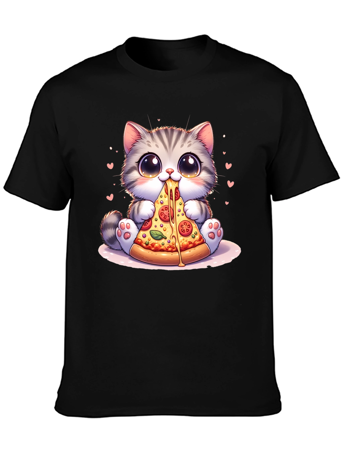 Cute Cat Pizza Lover T-Shirt - Unisex Design