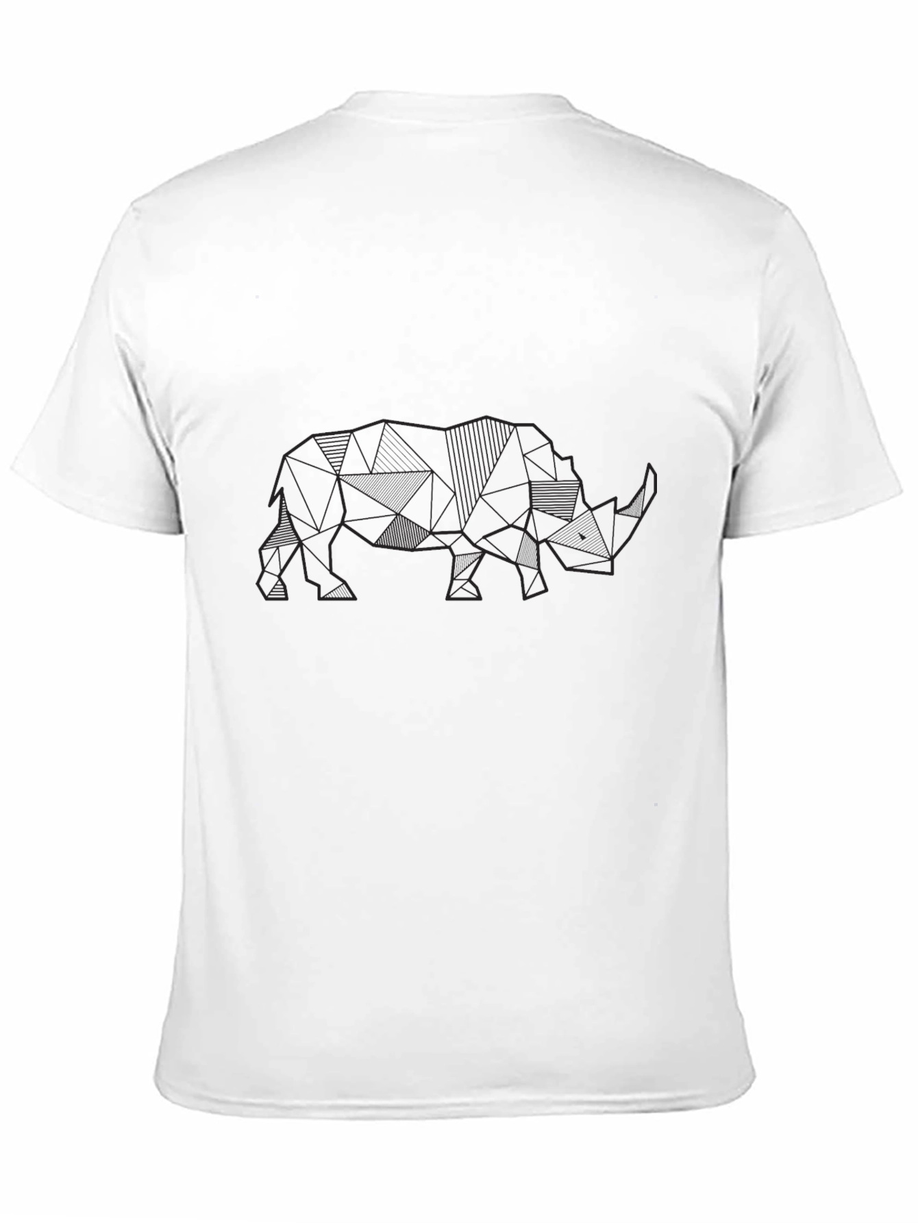 Geometric Rhino Graphic Tee - Modern Style