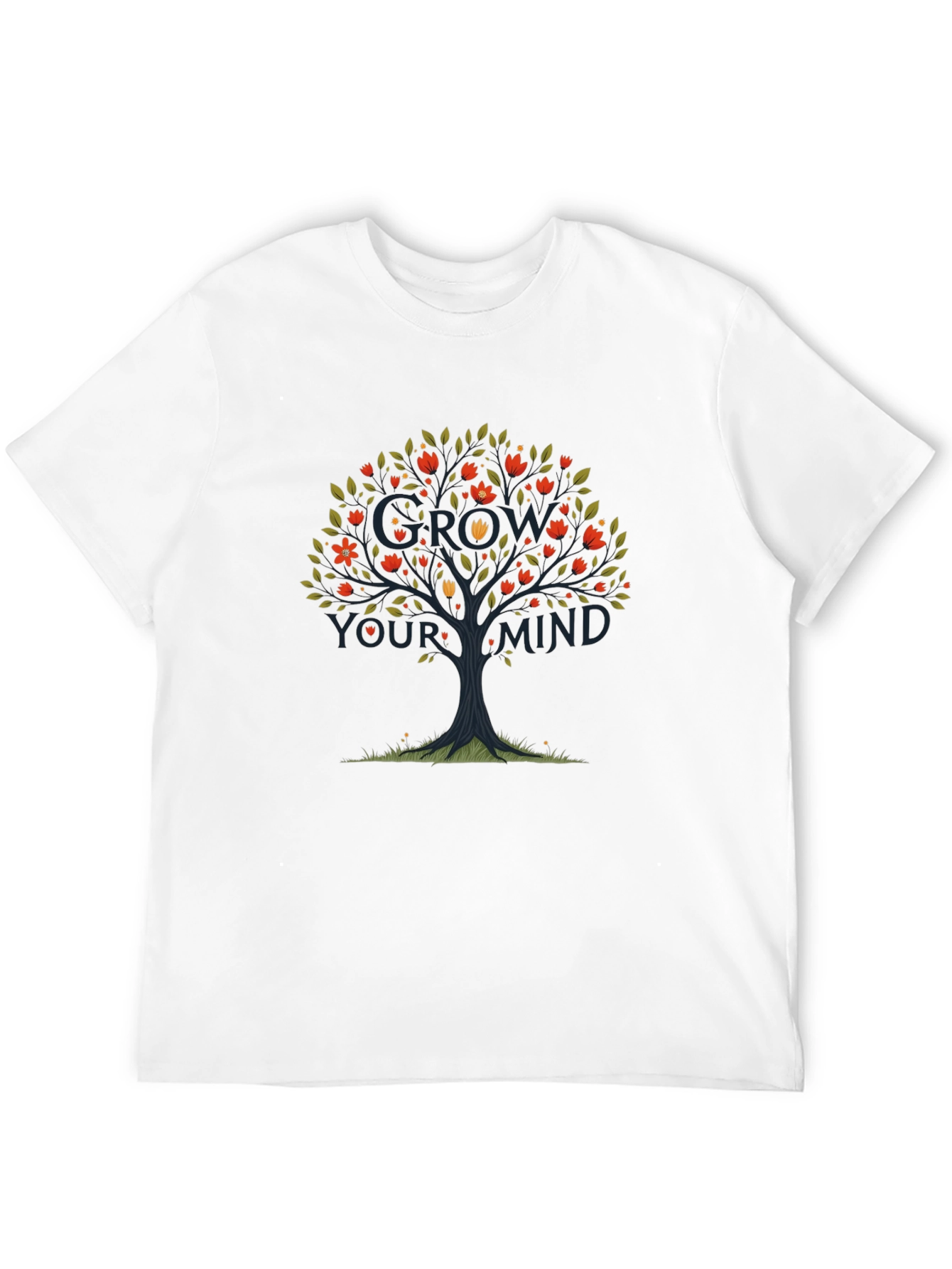 Grow Your Mind Tree Graphic Tee - Black