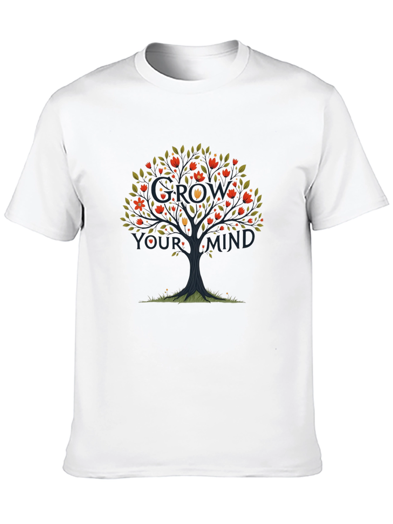 Grow Your Mind Tree Graphic Tee - Black