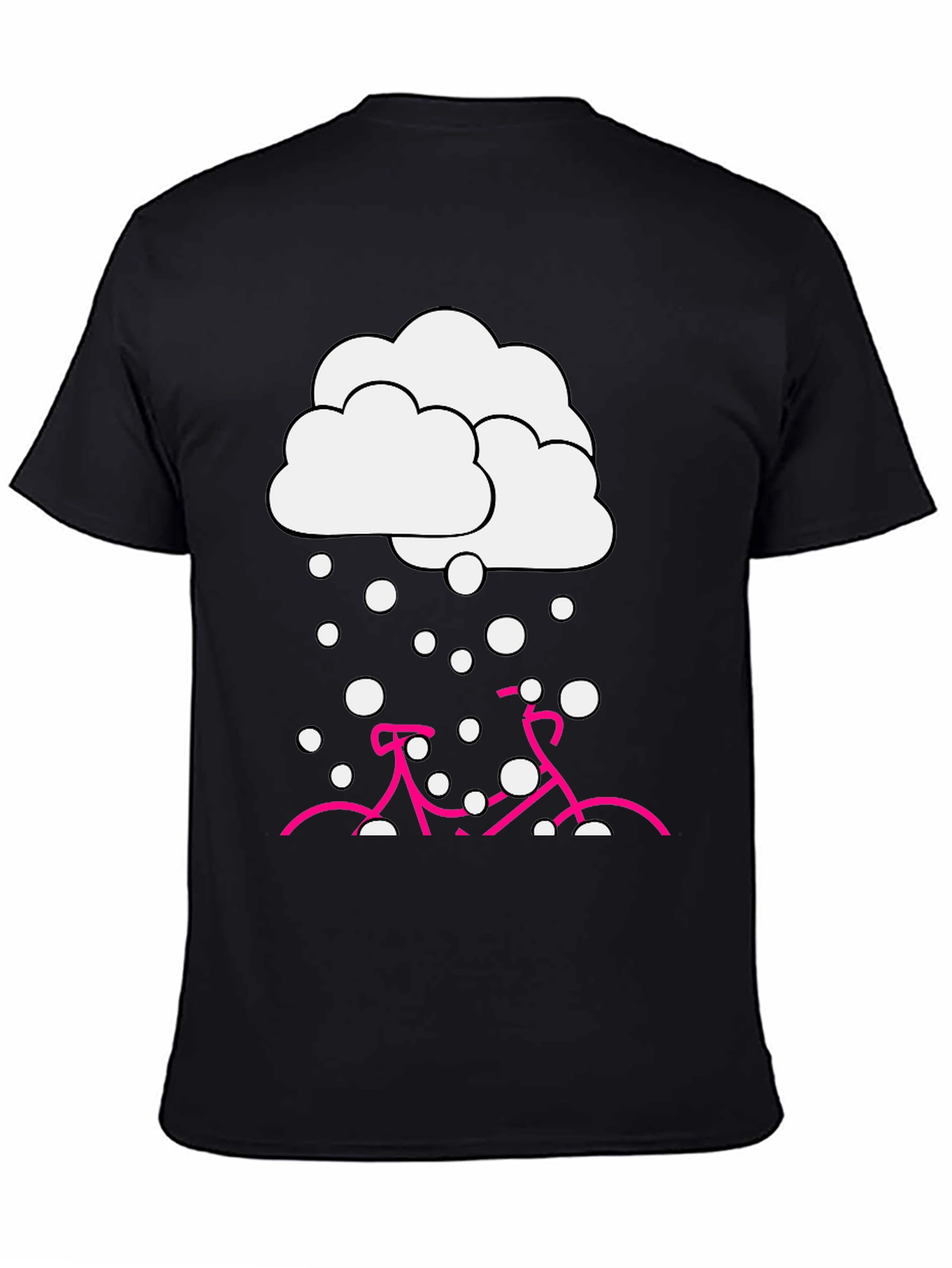 Snowy Bike Graphic Tee - Black Cotton Blend