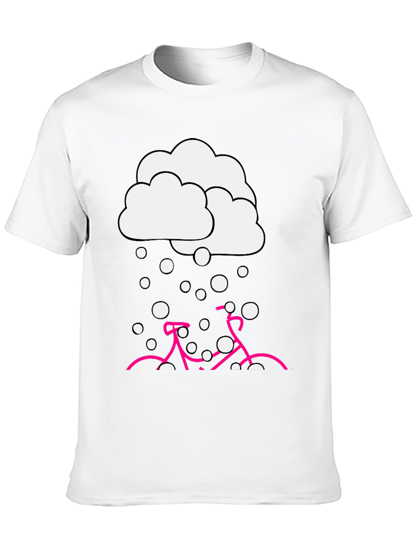 Snowy Bike Graphic Tee - Black Cotton Blend