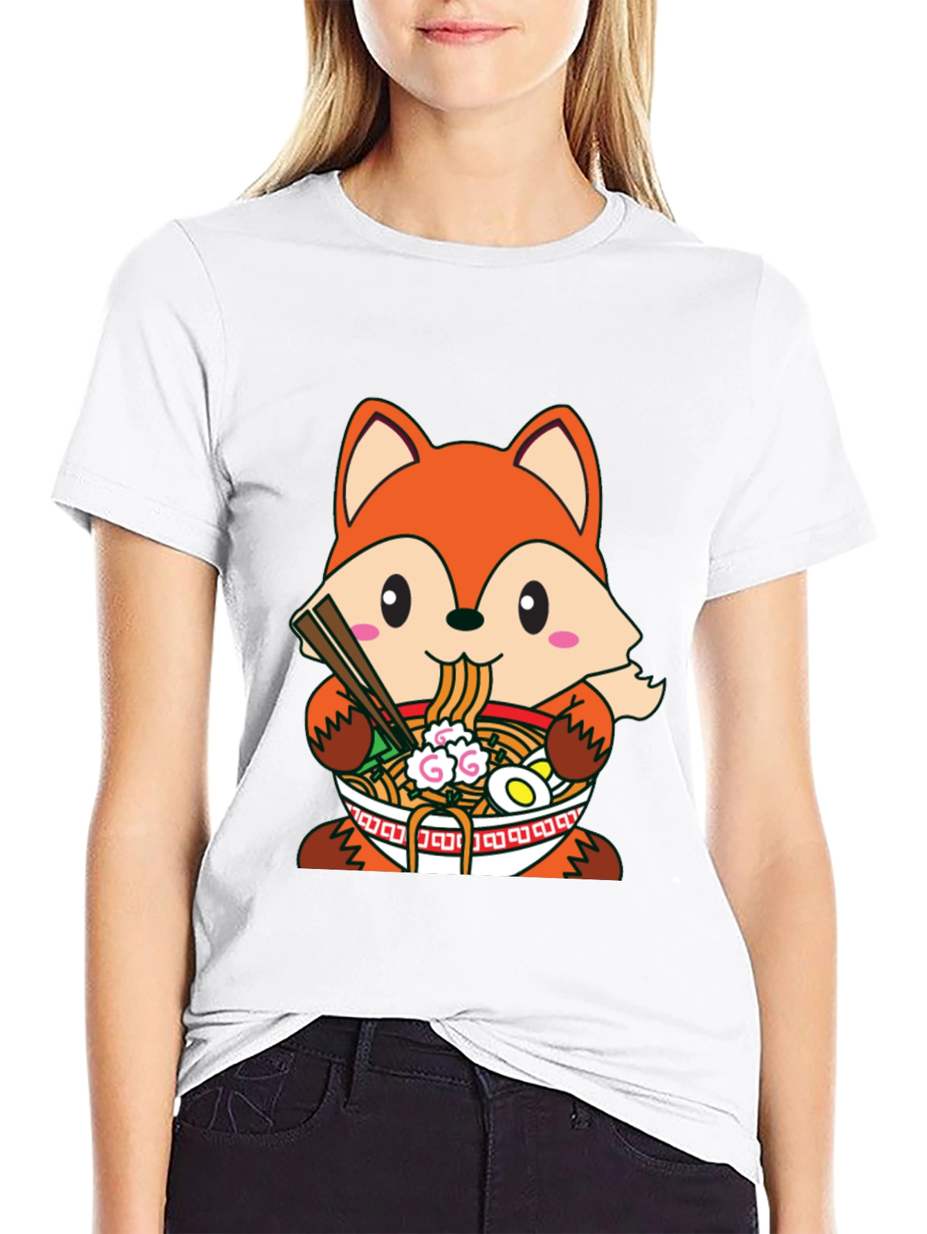Fox Ramen T-Shirt: Cute Anime Style Graphic Tee