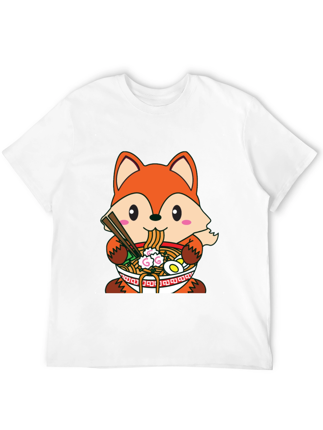 Fox Ramen T-Shirt: Cute Anime Style Graphic Tee
