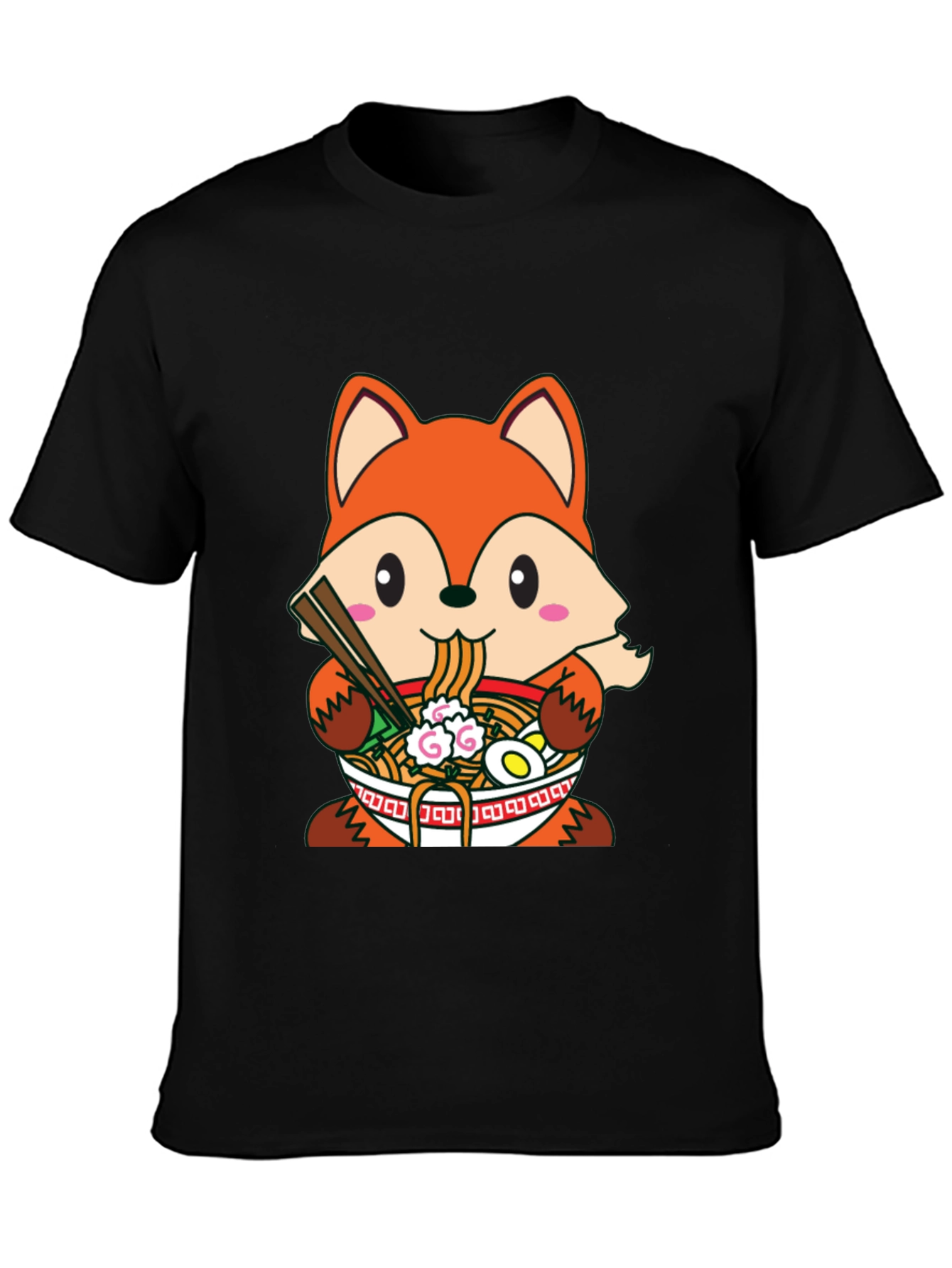 Fox Ramen T-Shirt: Cute Anime Style Graphic Tee