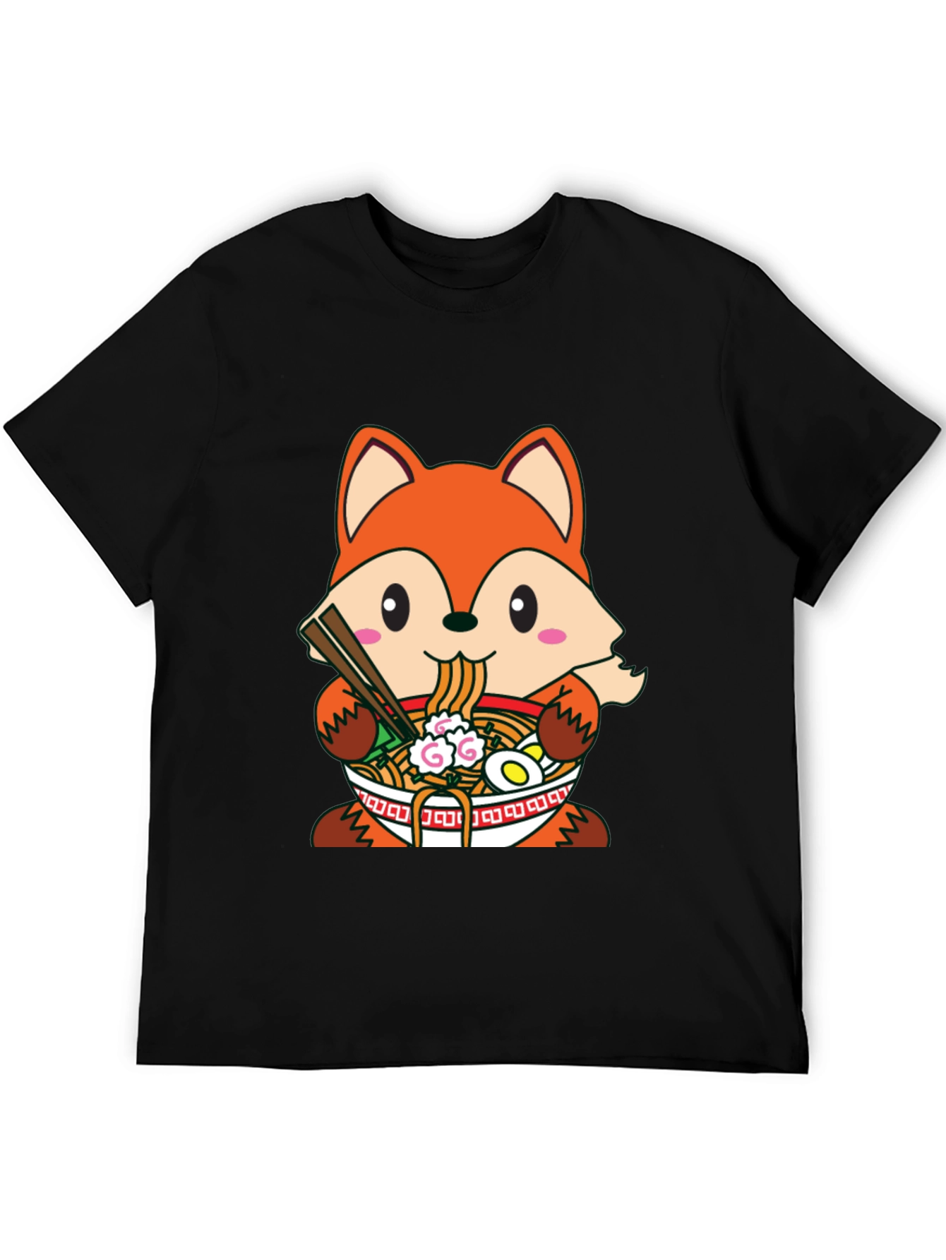Fox Ramen T-Shirt: Cute Anime Style Graphic Tee