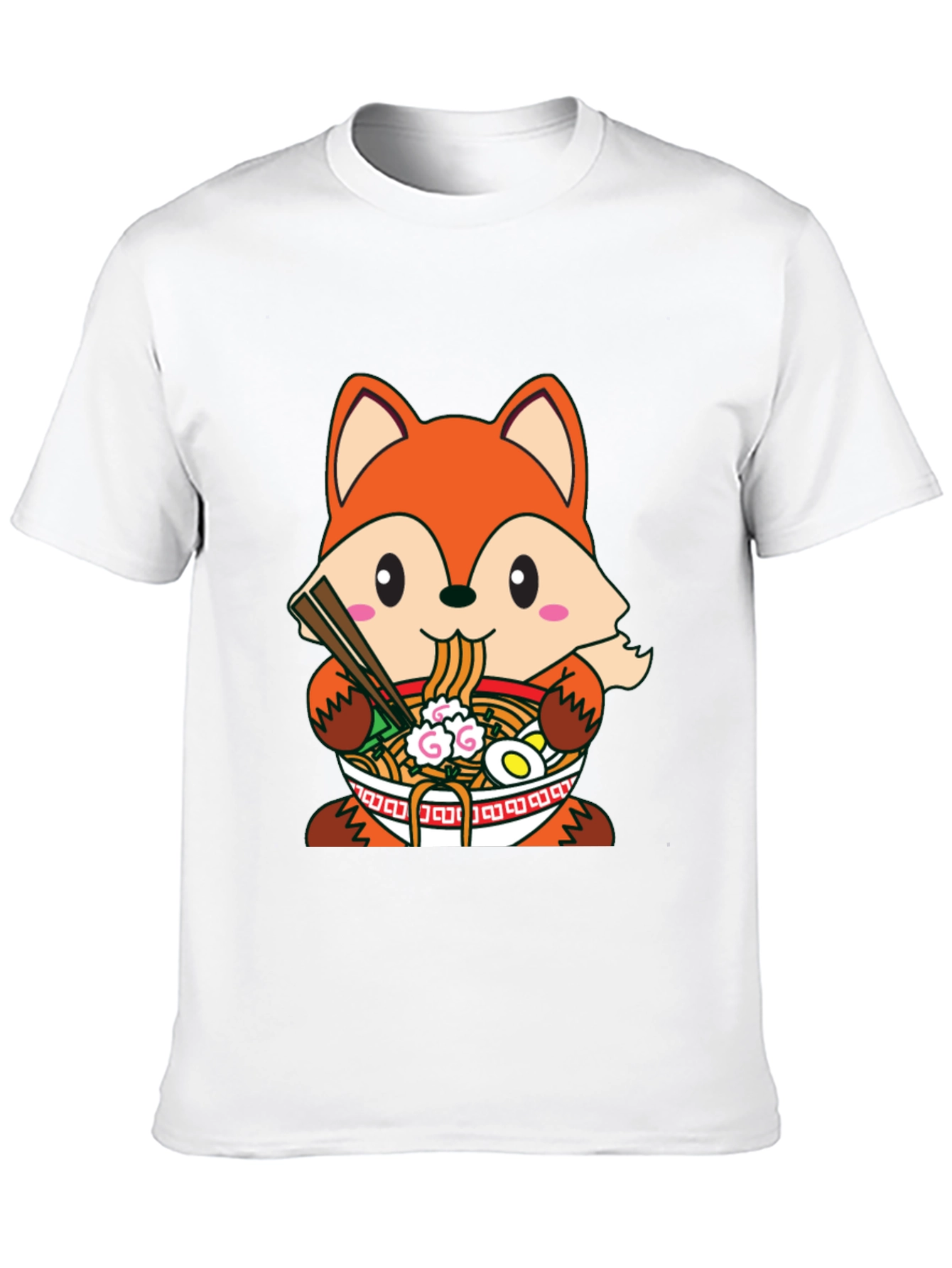 Fox Ramen T-Shirt: Cute Anime Style Graphic Tee