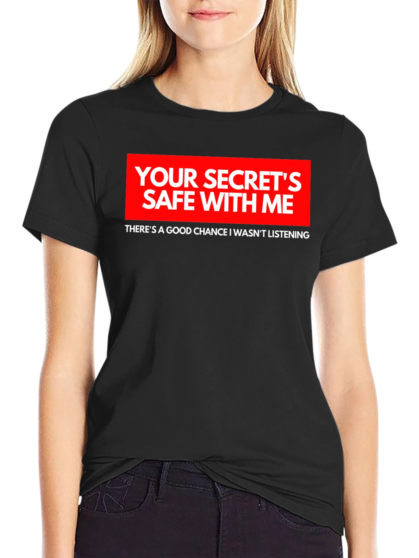 Secrets Safe Funny Black T-Shirt