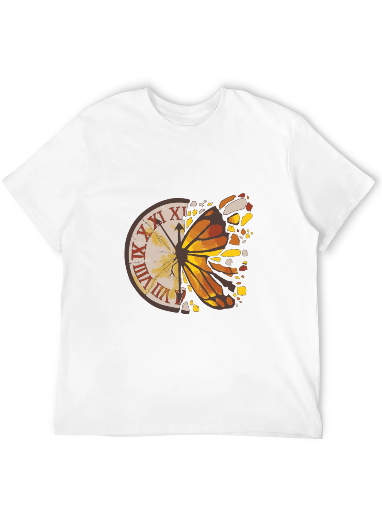Butterfly Clock Graphic Tee - Mens Black T-Shirt