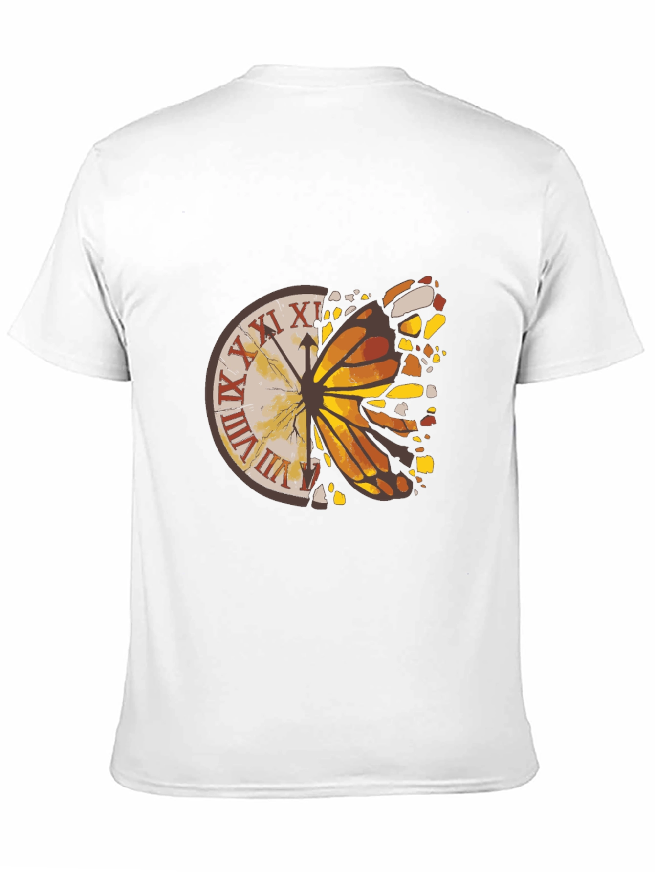 Butterfly Clock Graphic Tee - Mens Black T-Shirt