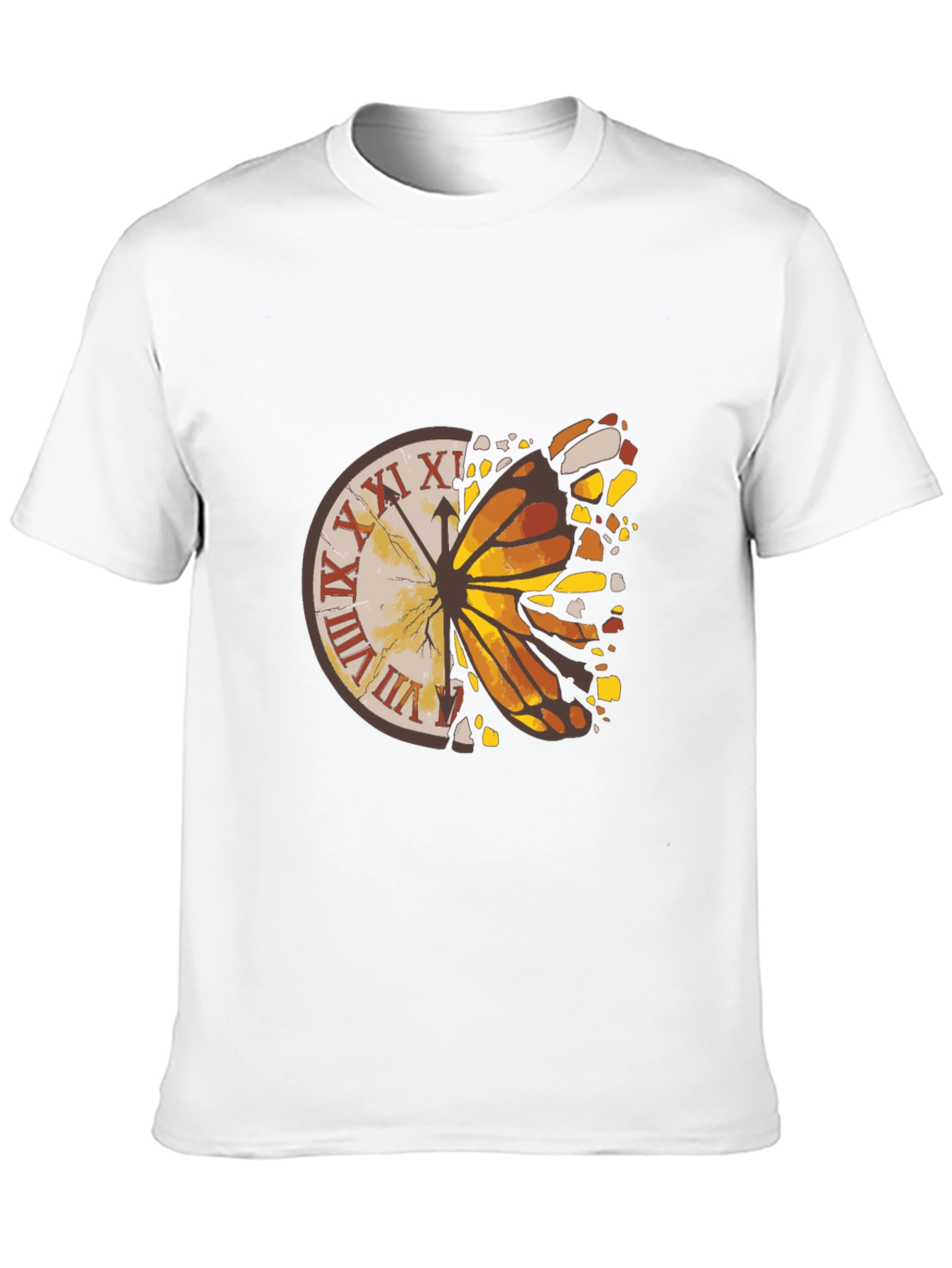 Butterfly Clock Graphic Tee - Mens Black T-Shirt