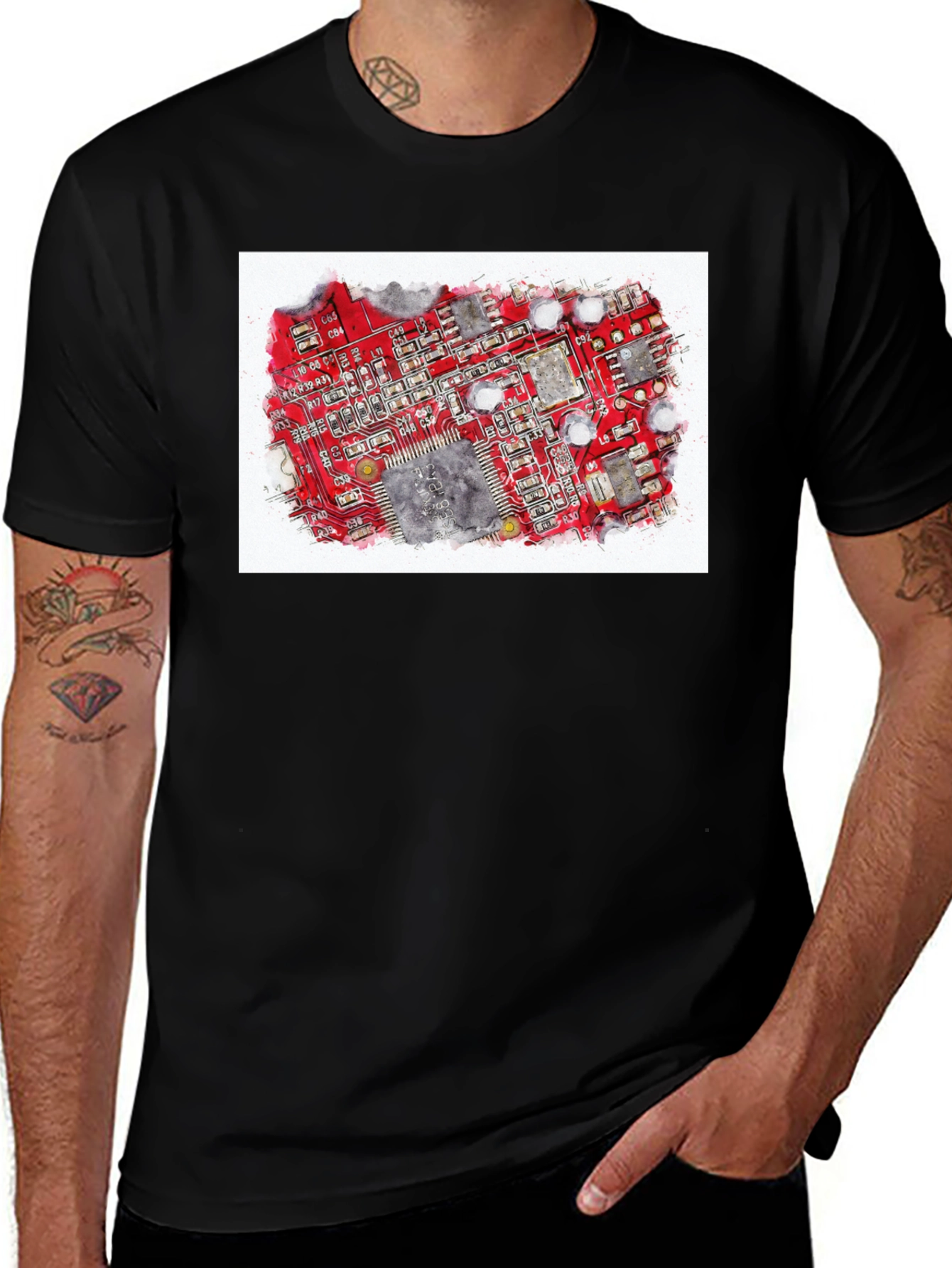 Circuit Board Graphic T-Shirt - Tech Enthusiast Tee