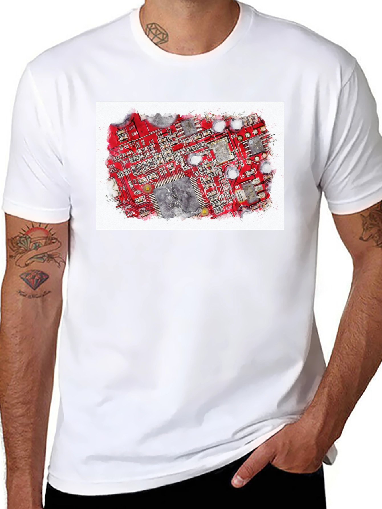 Circuit Board Graphic T-Shirt - Tech Enthusiast Tee