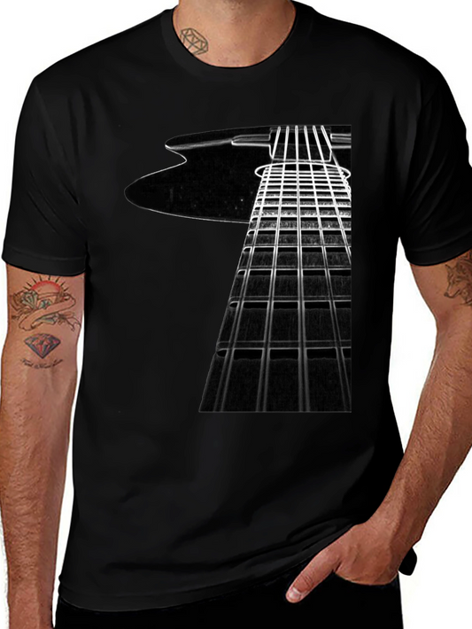 Guitar Fretboard Graphic Tee - Musicians Black T-Shirt