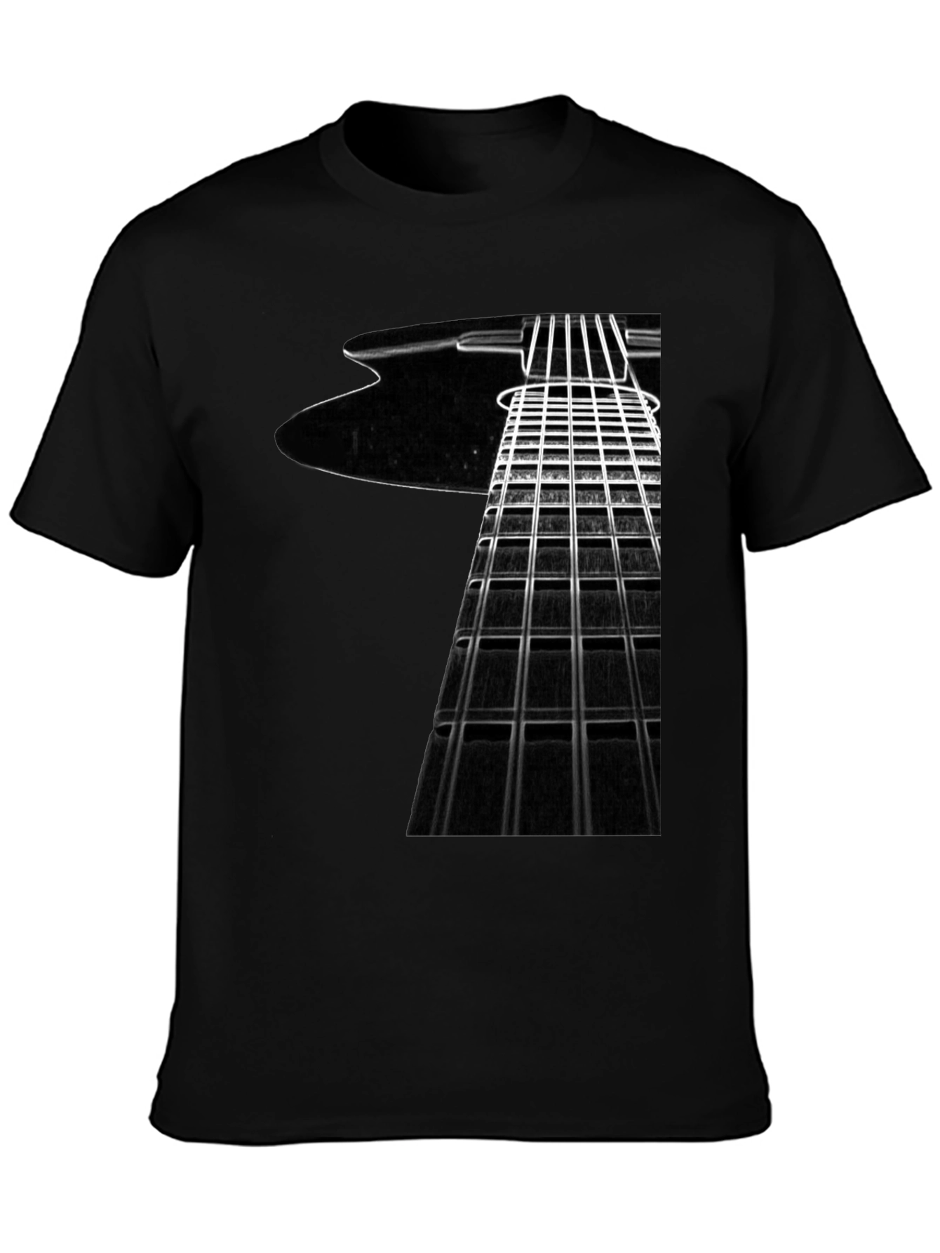 Guitar Fretboard Graphic Tee - Musicians Black T-Shirt