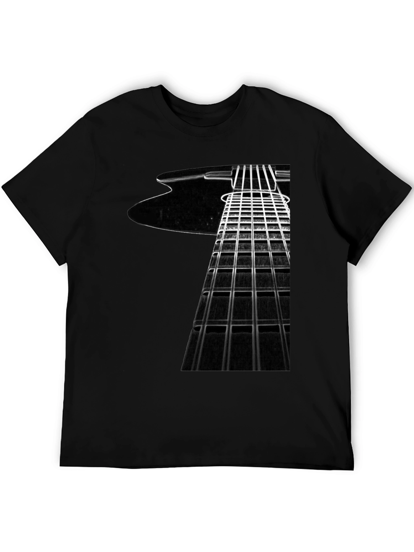 Guitar Fretboard Graphic Tee - Musicians Black T-Shirt