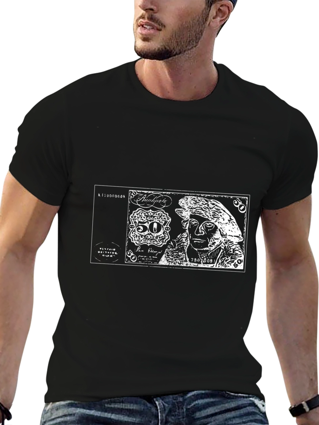 Unique Graphic Tee - Black