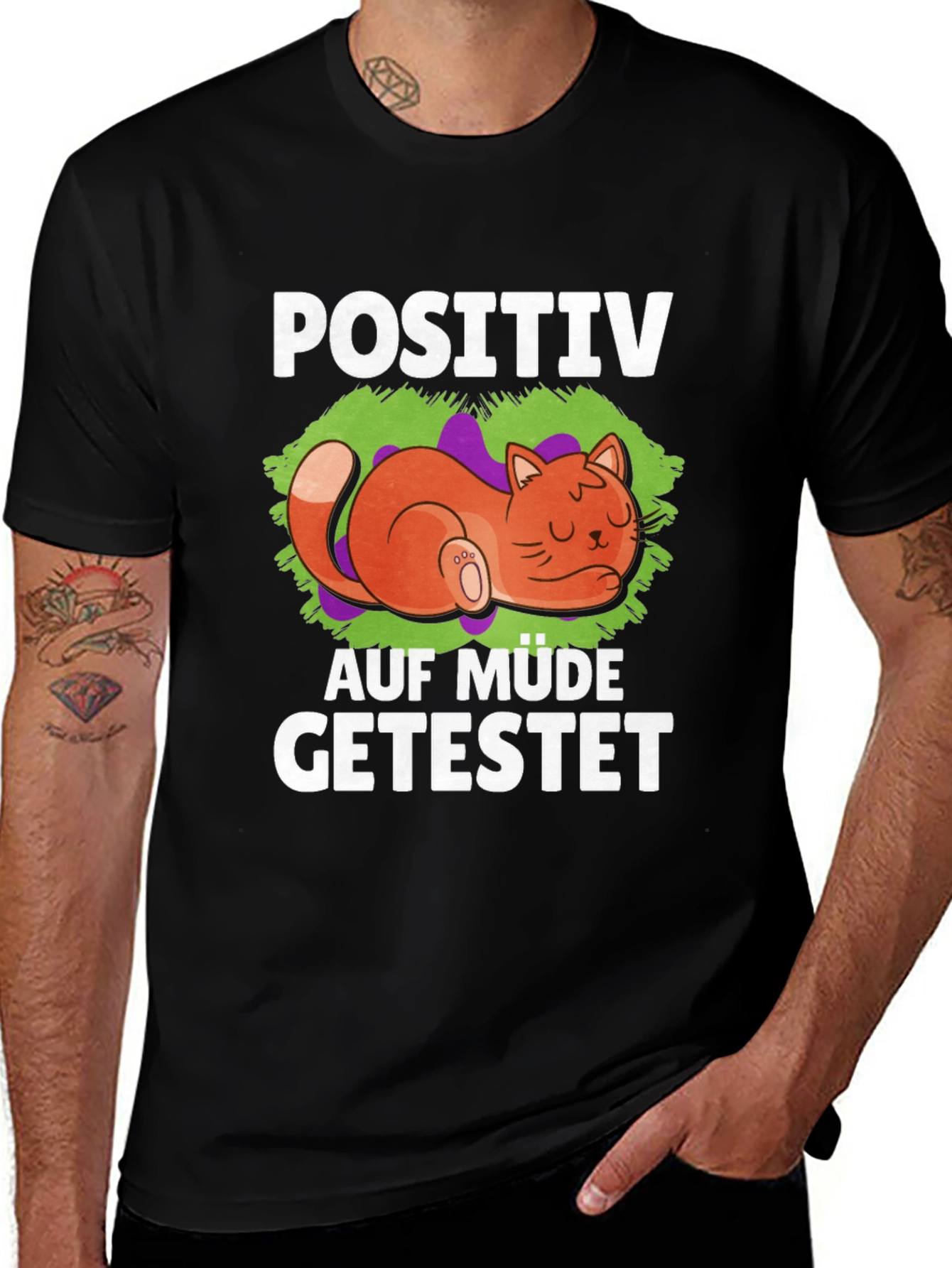 Positive Auf Müde Getestet Cat T-Shirt