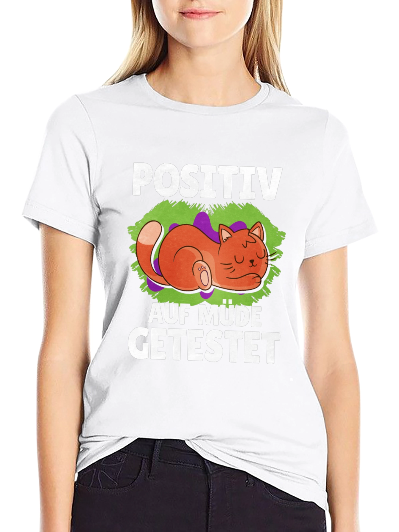 Positive Auf Müde Getestet Cat T-Shirt