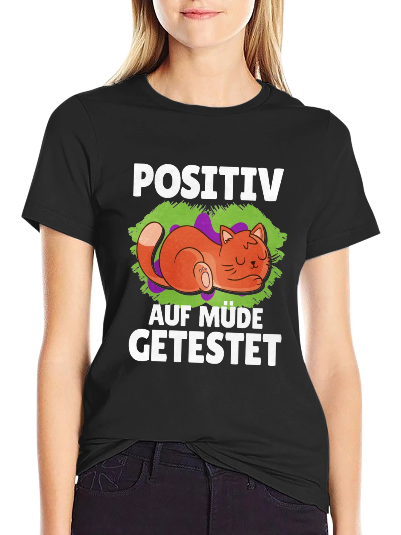 Positive Auf Müde Getestet Cat T-Shirt