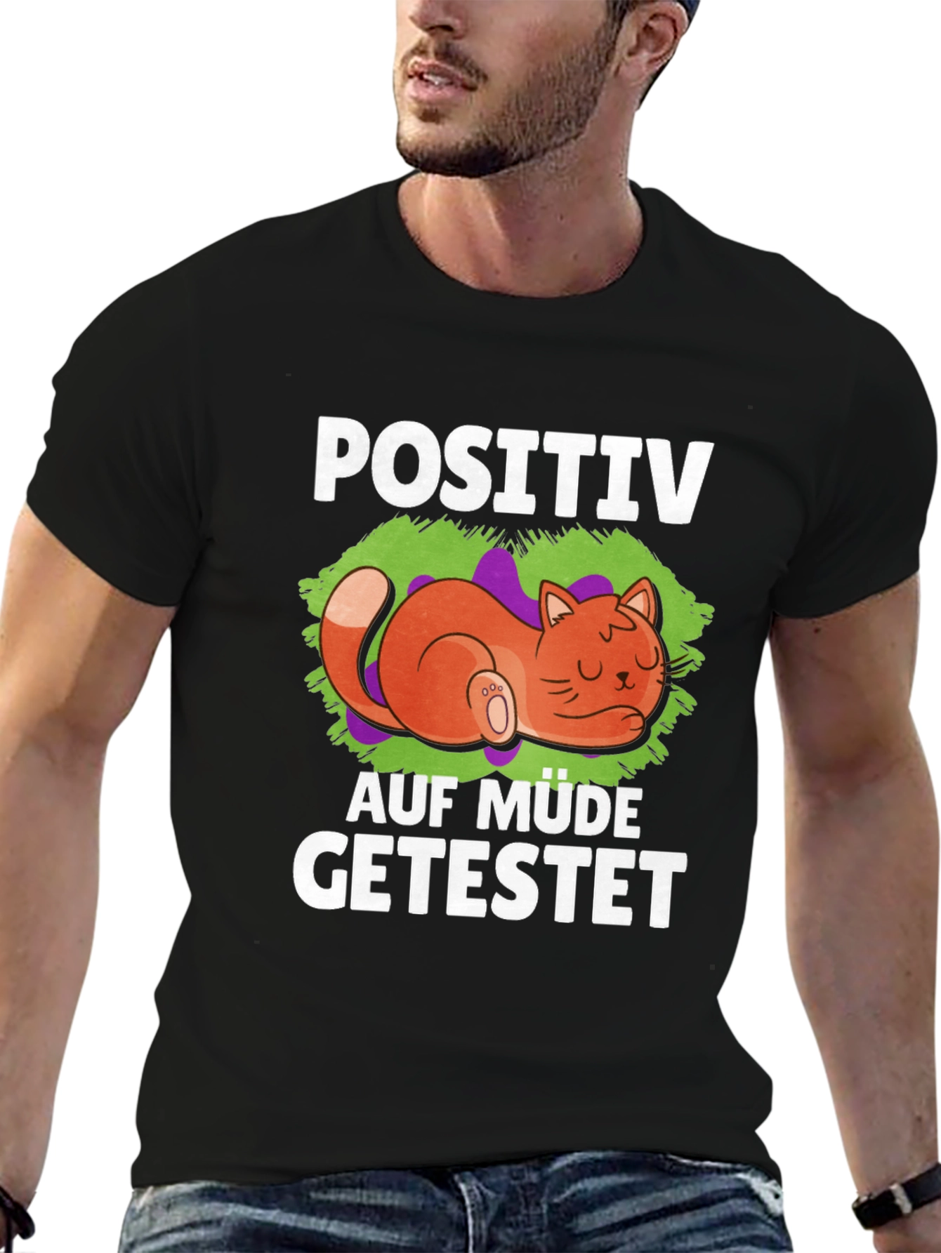 Positive Auf Müde Getestet Cat T-Shirt