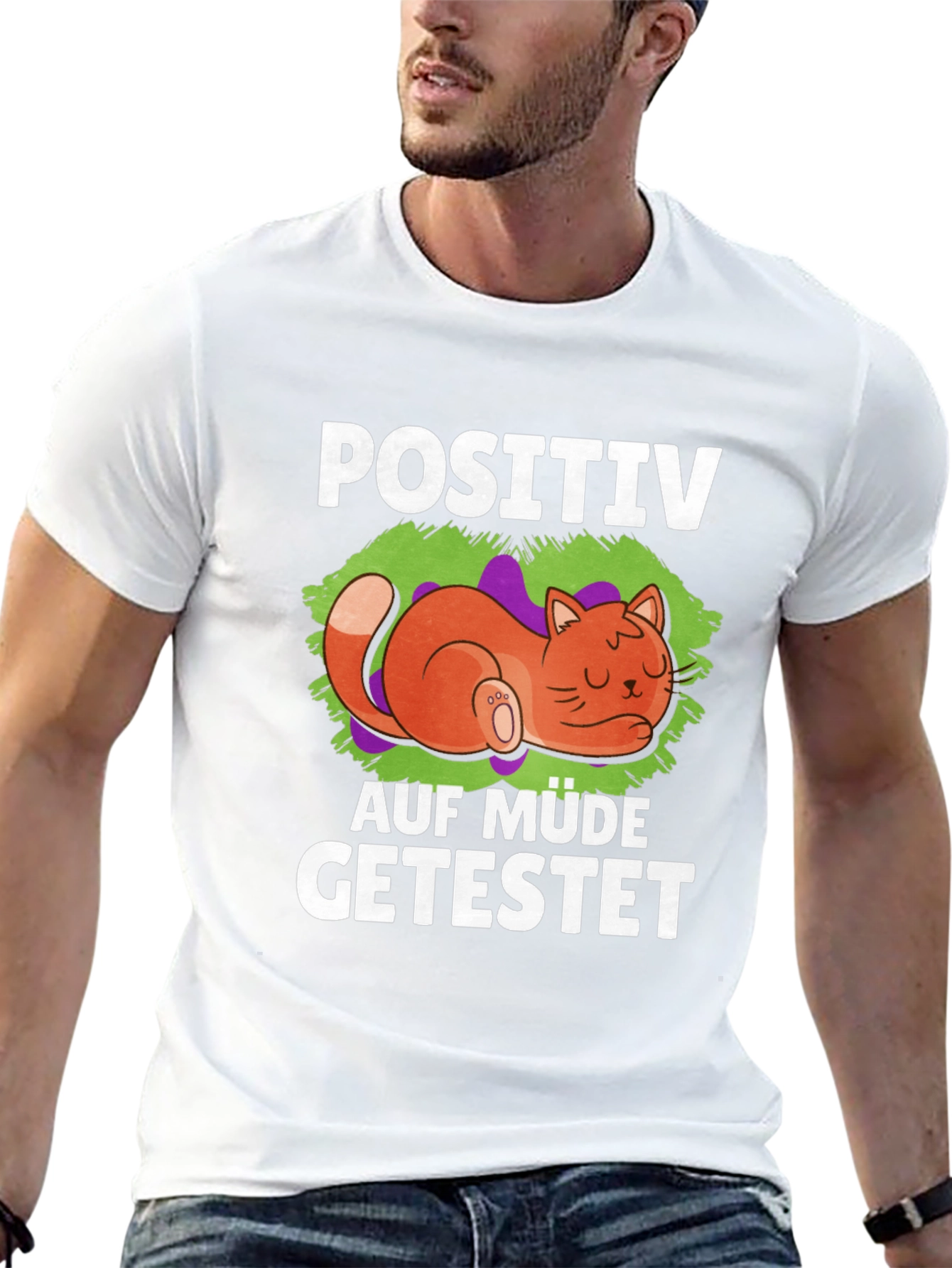 Positive Auf Müde Getestet Cat T-Shirt