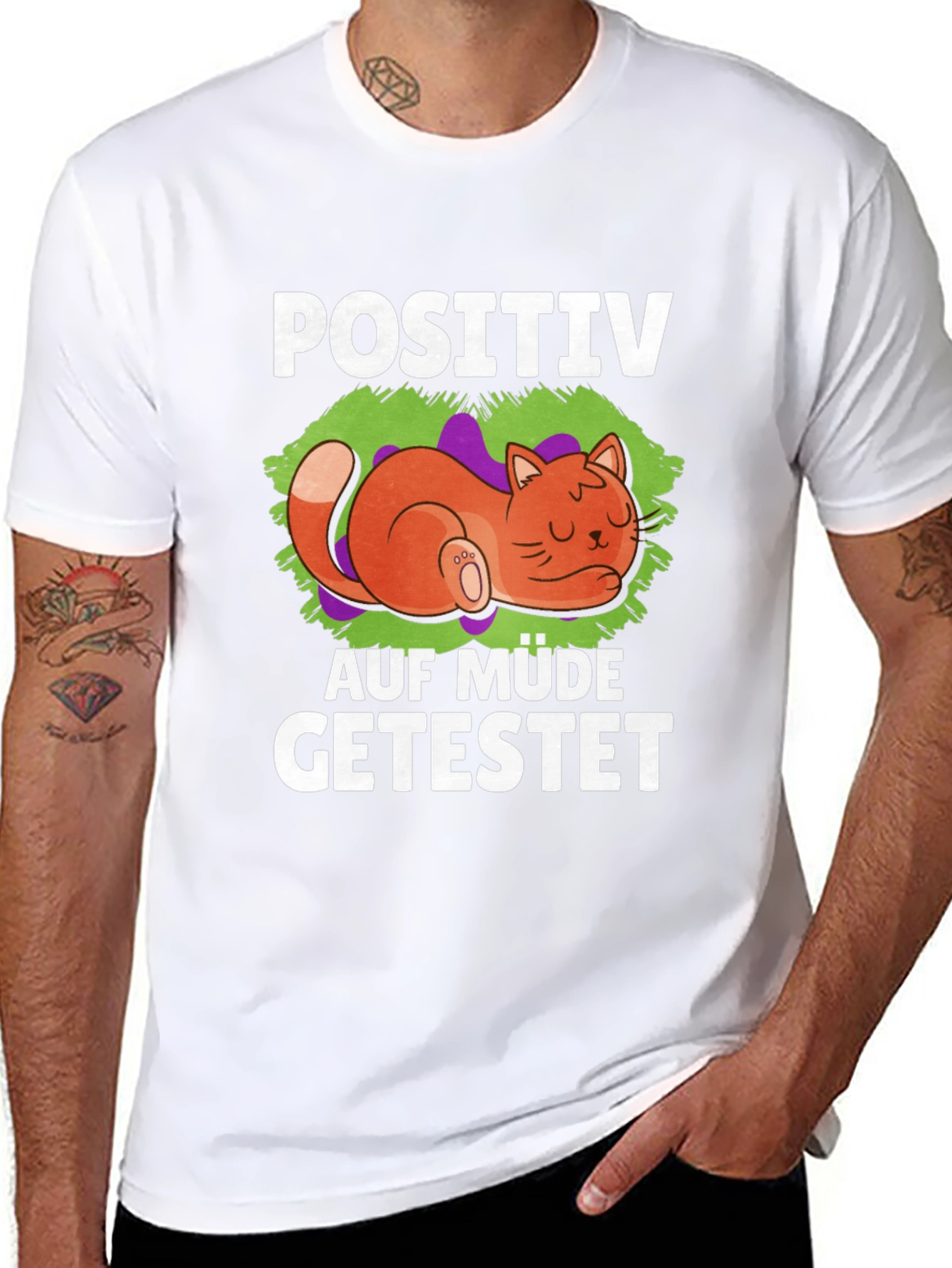 Positive Auf Müde Getestet Cat T-Shirt