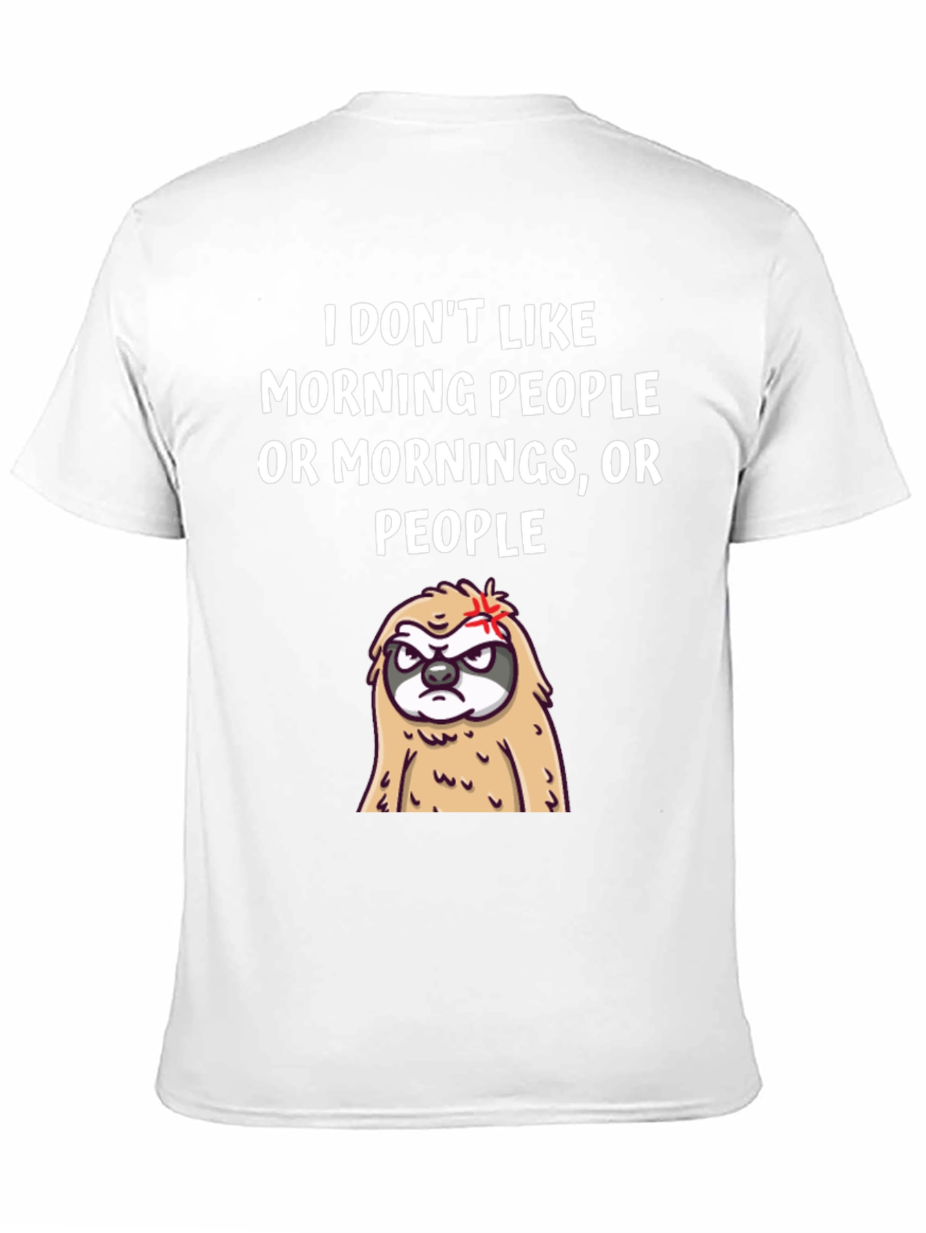 Funny Sloth Graphic T-Shirt - Morning Person Hater