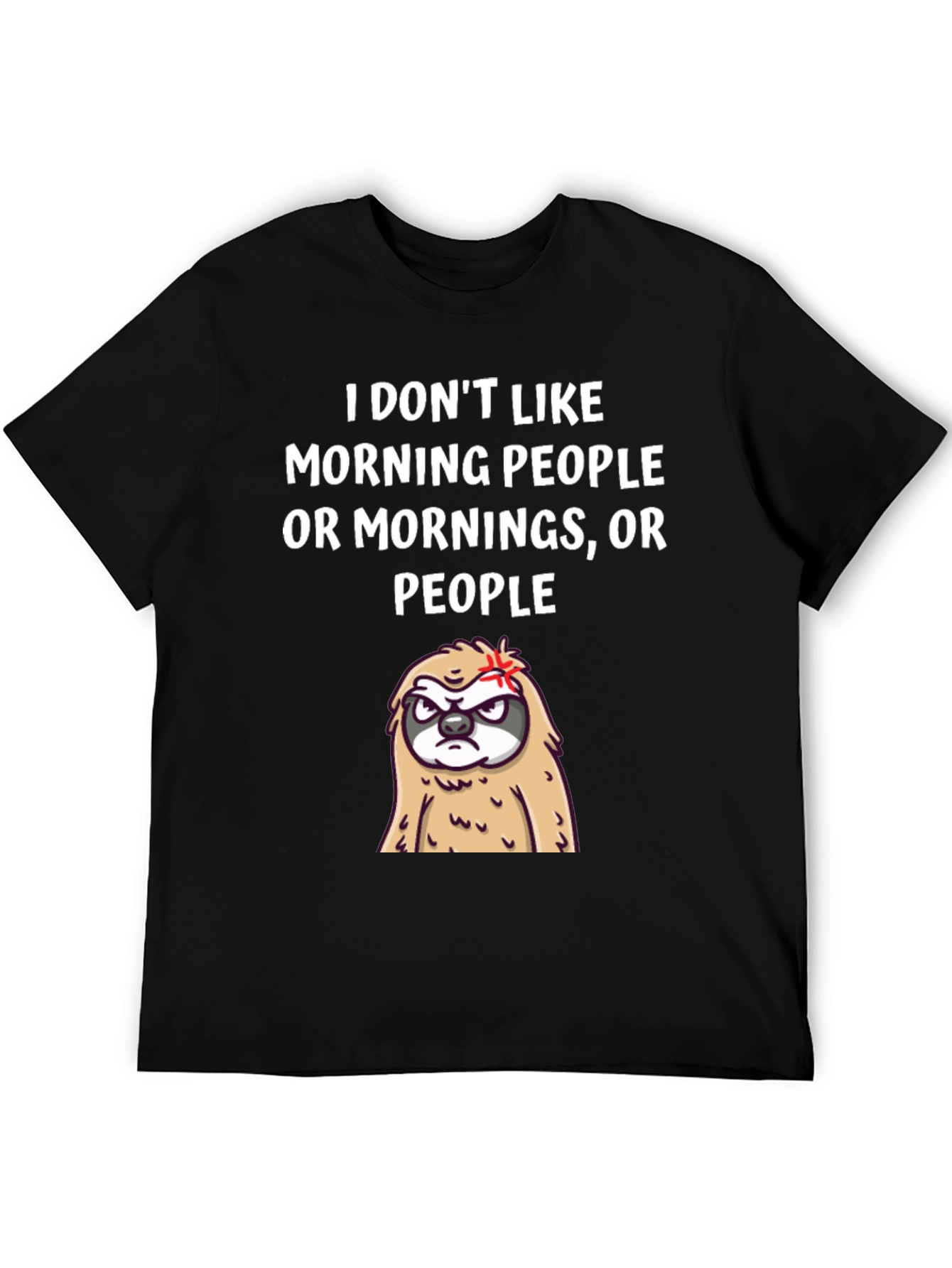 Funny Sloth Graphic T-Shirt - Morning Person Hater