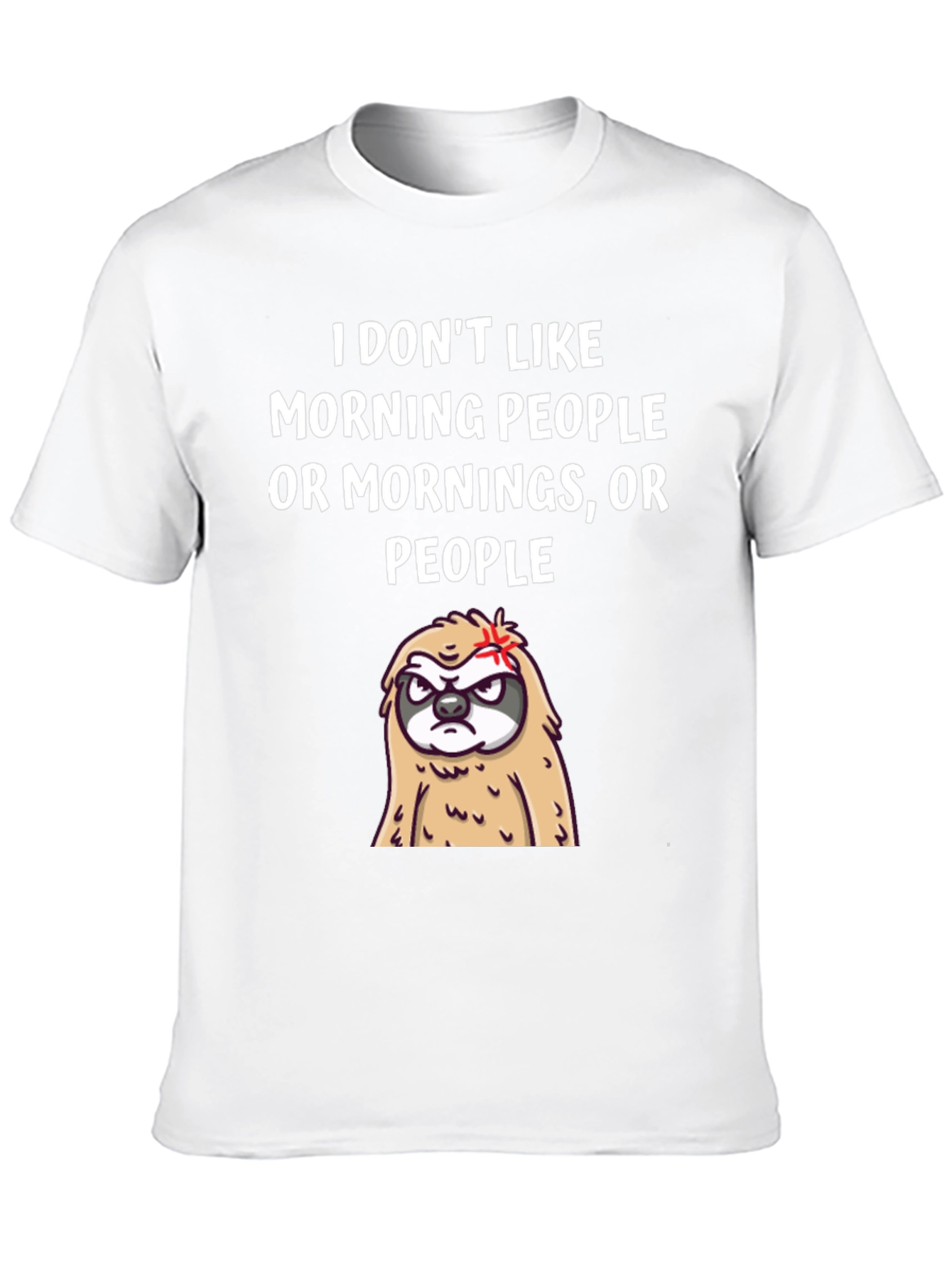 Funny Sloth Graphic T-Shirt - Morning Person Hater