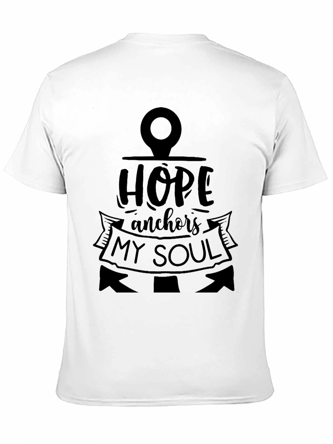 Hope Anchors My Soul Black Graphic T-Shirt