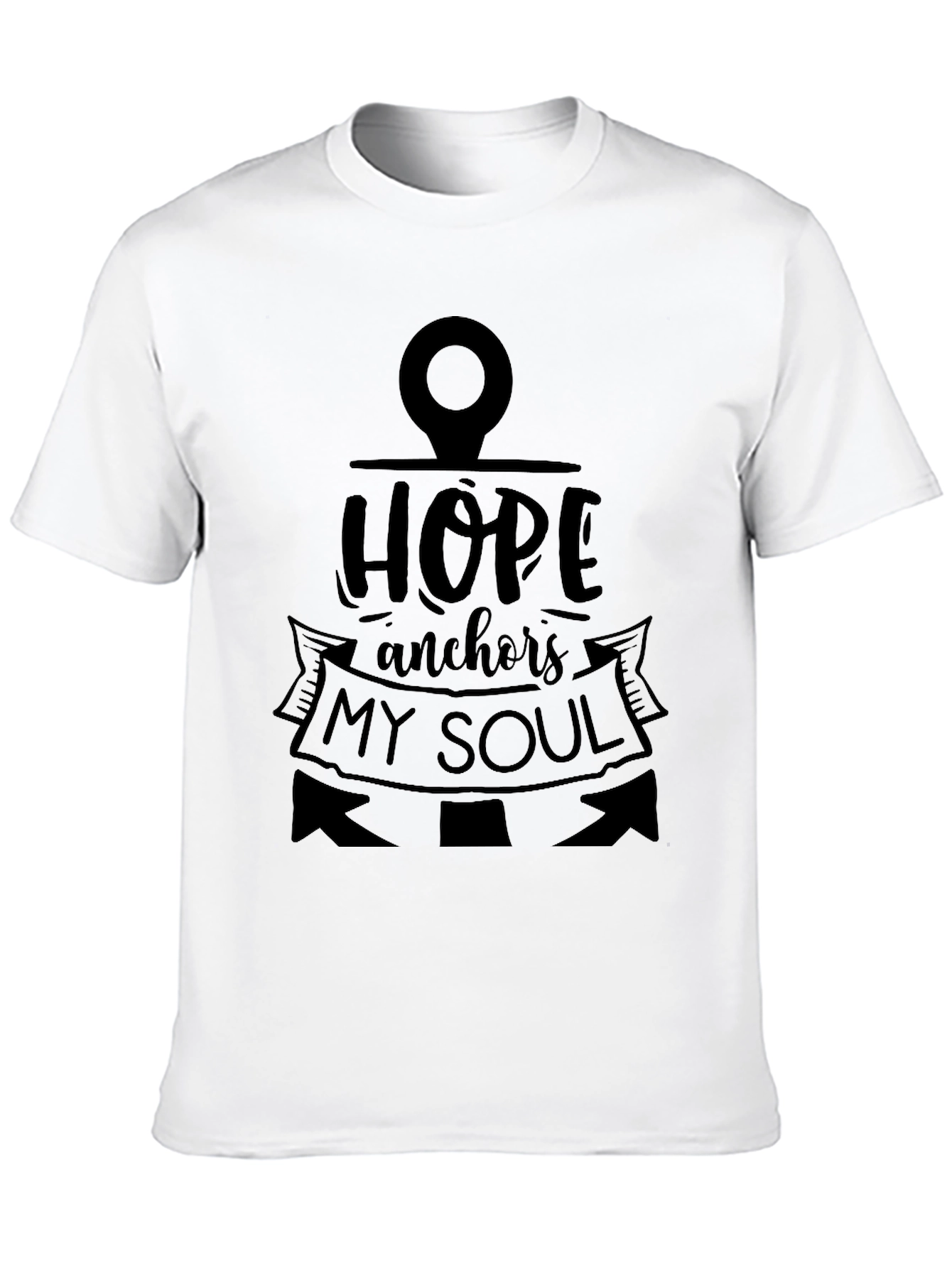Hope Anchors My Soul Black Graphic T-Shirt