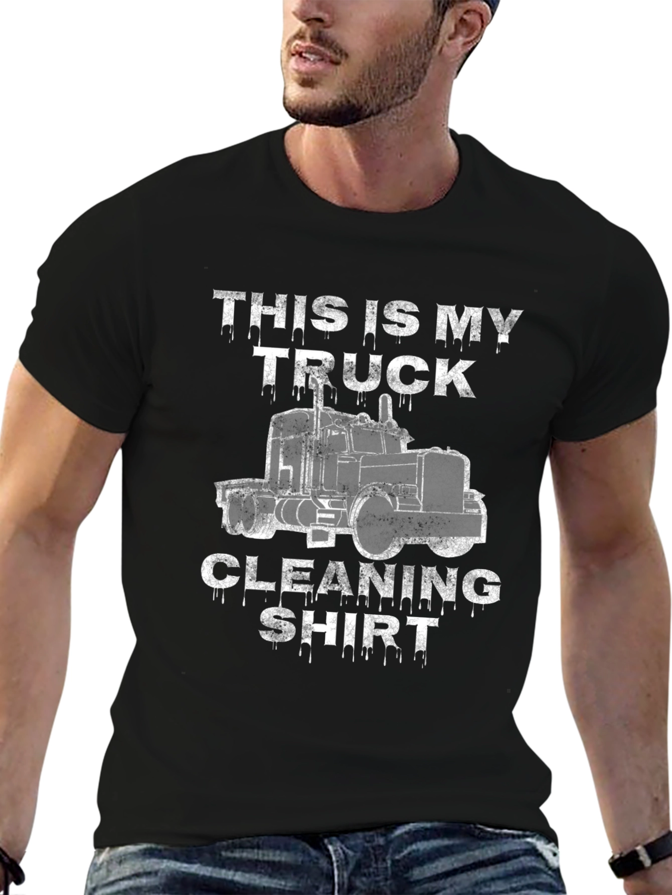 Truck Cleaning Shirt -  Mens Black Graphic Tee
