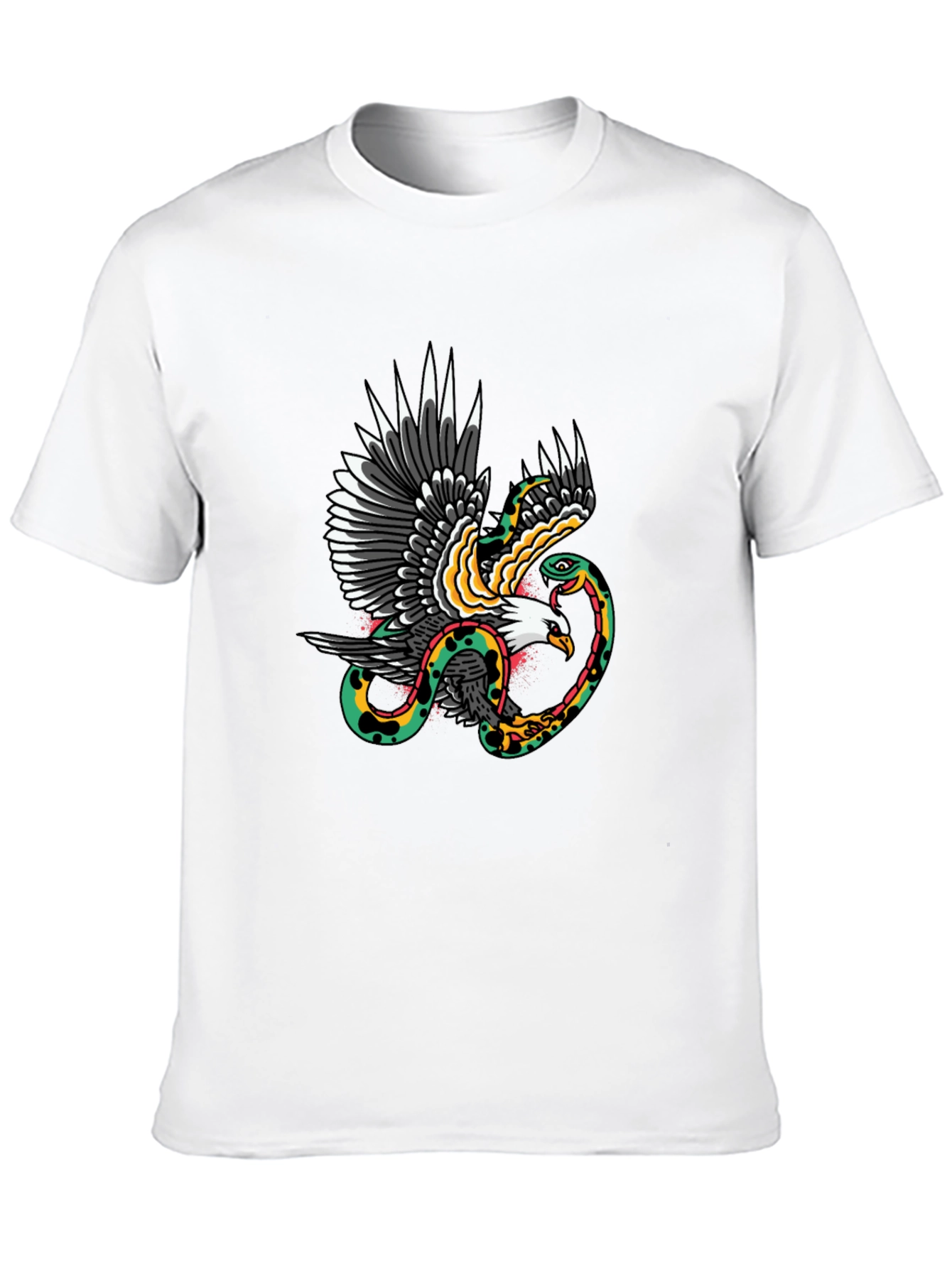 Eagle & Snake Graphic Print Black T-Shirt