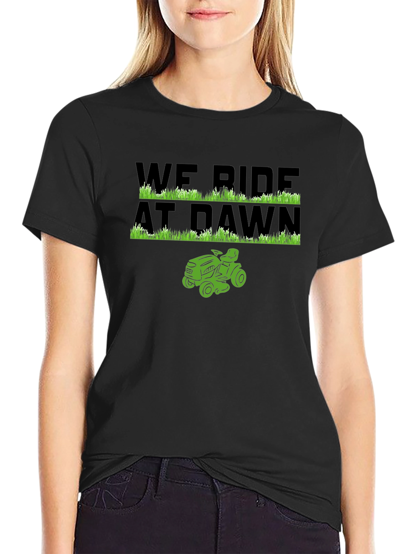 We Ride at Dawn T-Shirt - Lawn Mower Design