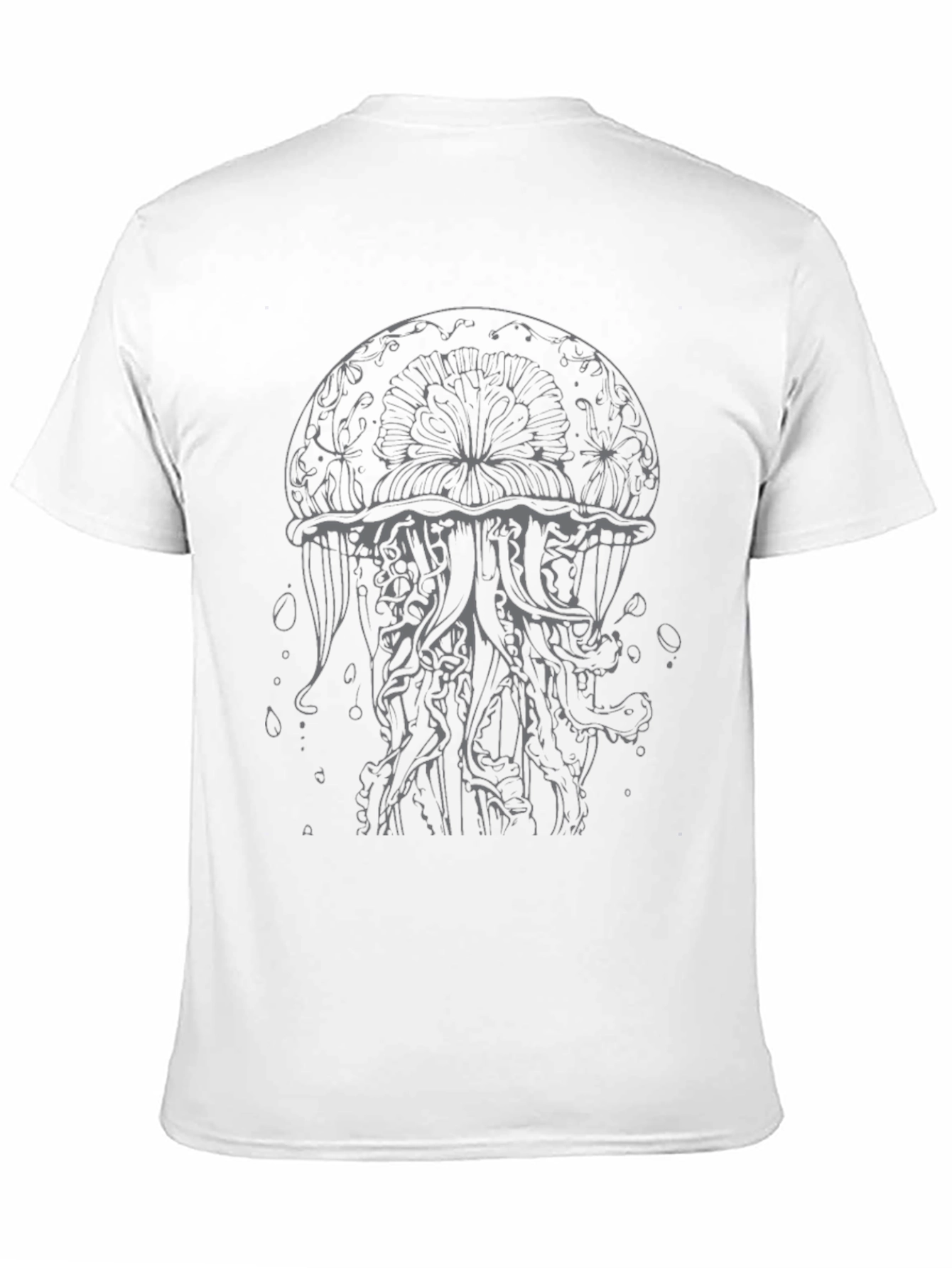 Mens Black Jellyfish Graphic Print T-Shirt