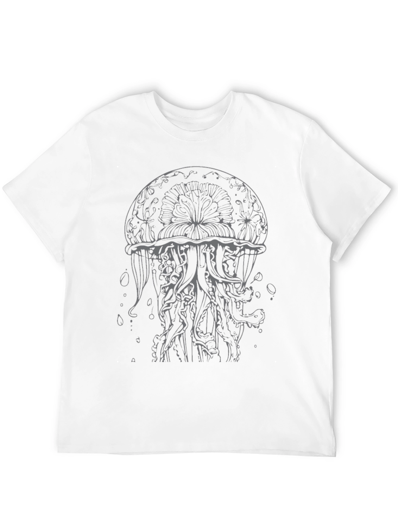 Mens Black Jellyfish Graphic Print T-Shirt
