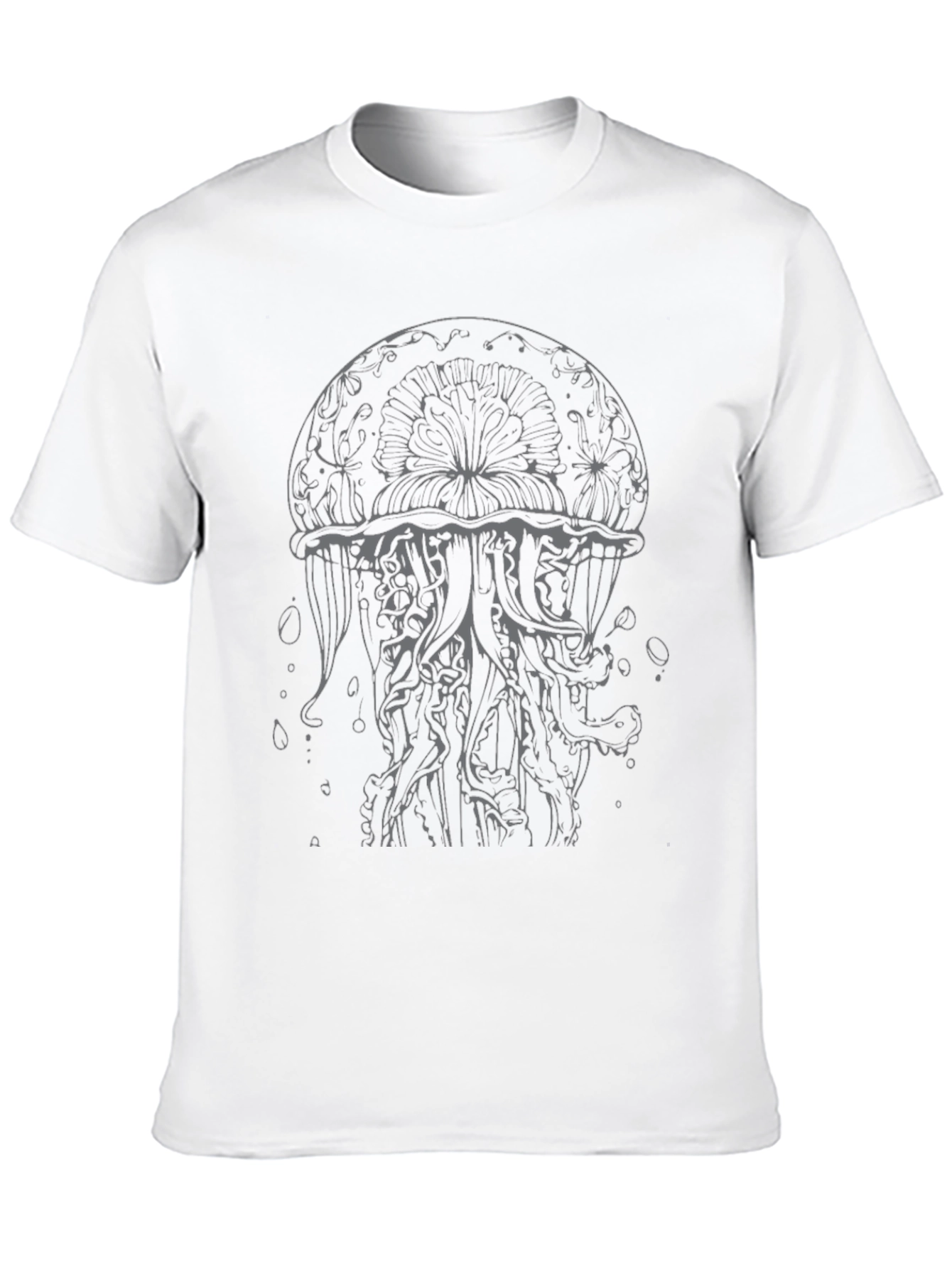 Mens Black Jellyfish Graphic Print T-Shirt